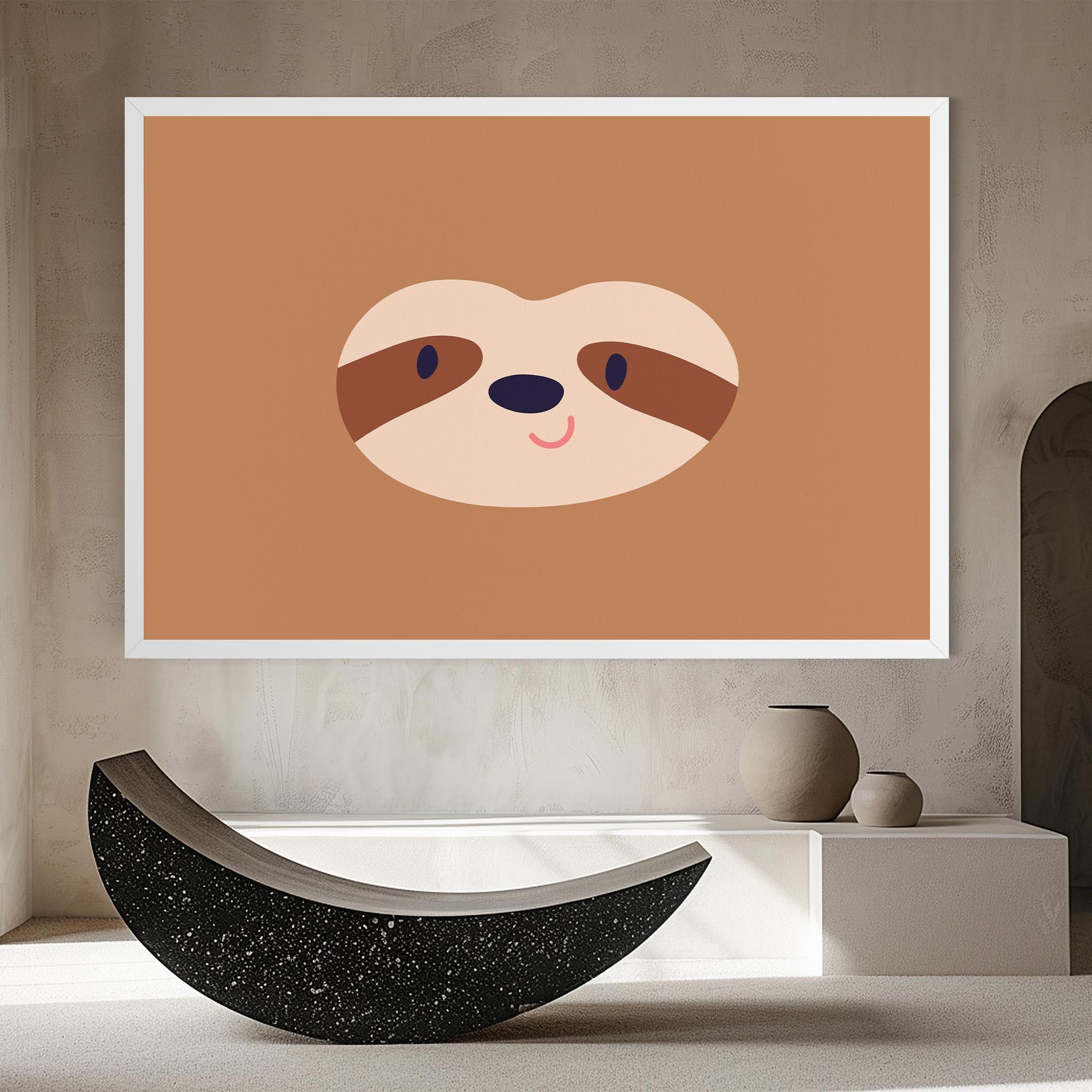 Leinwandbild Sloth Face Portrait mockup 8