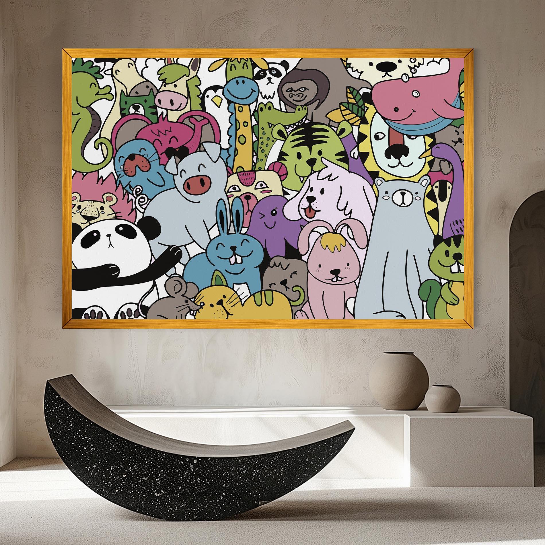 Leinwandbild Animals Cartoon mockup 8