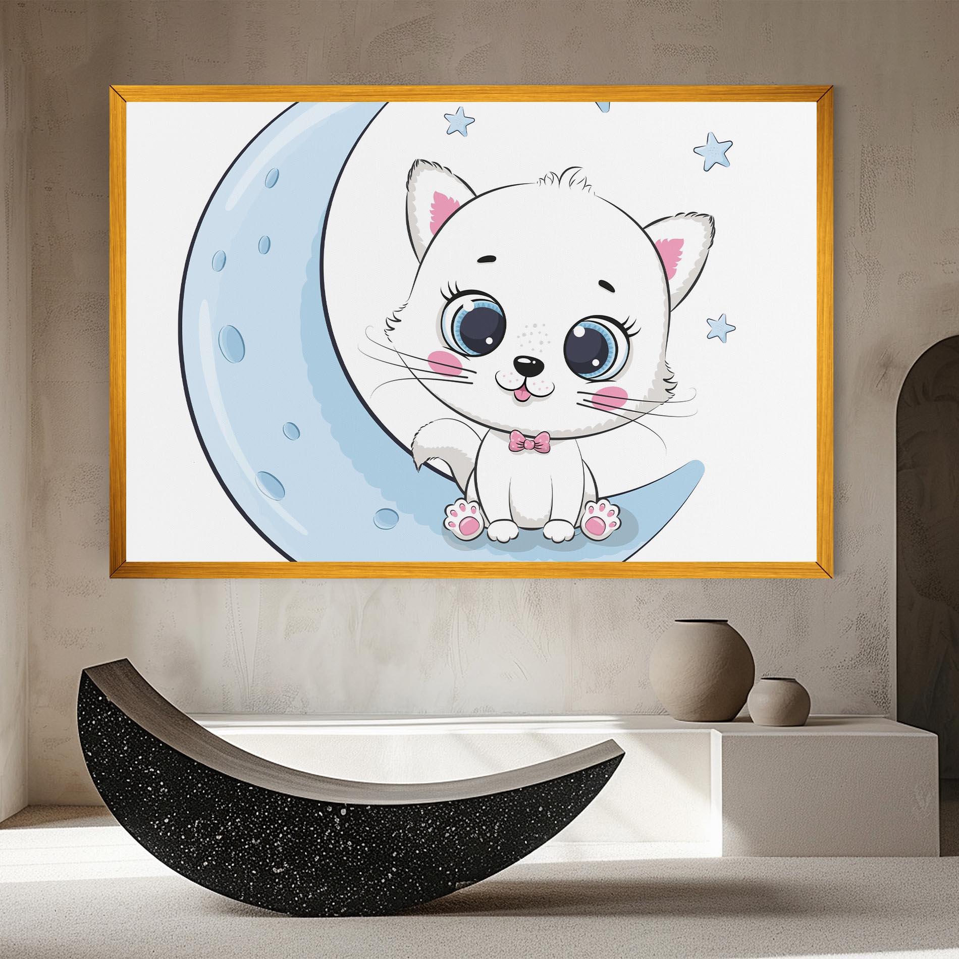 Leinwandbild Blue Moon Cat mockup 8
