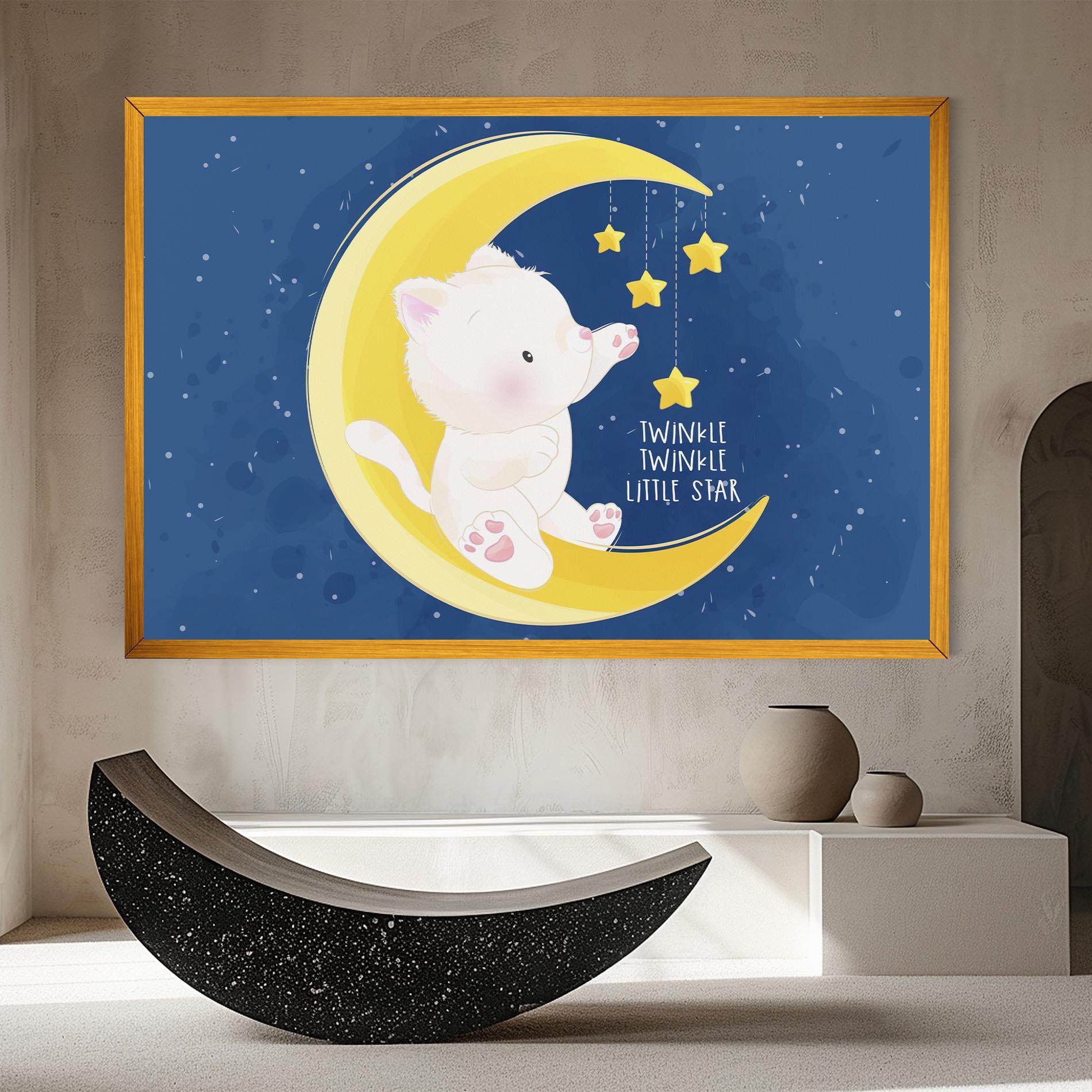 Leinwandbild Cat Moon Star mockup 8