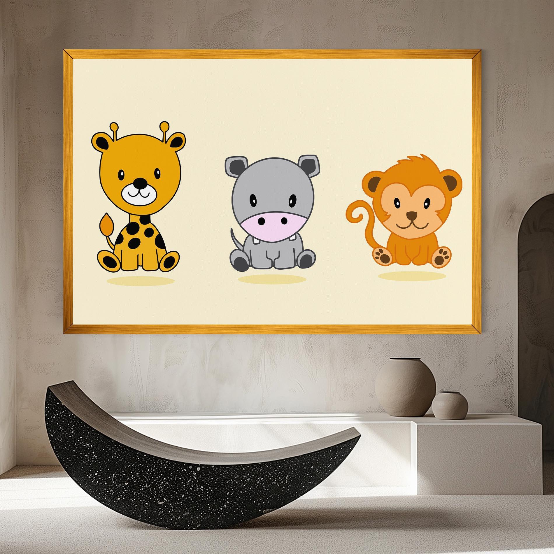 Leinwandbild Cream Animals mockup 8
