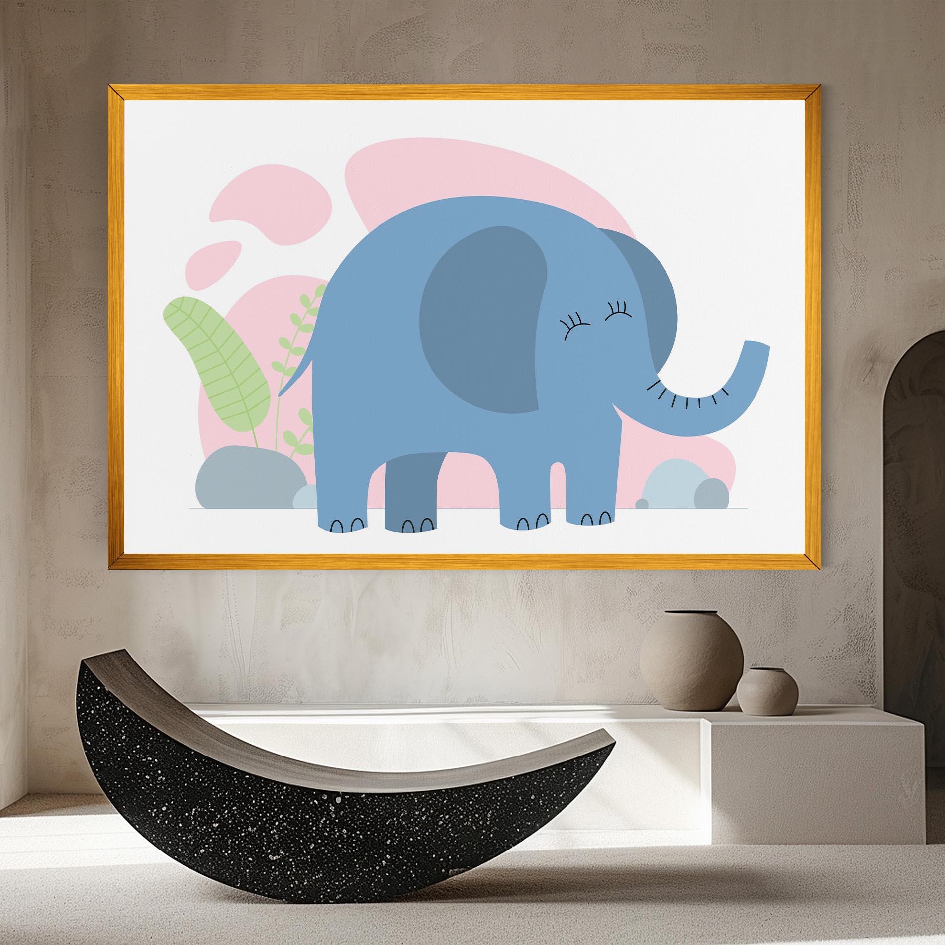 Leinwandbild Leaf Cute Elephant mockup 8