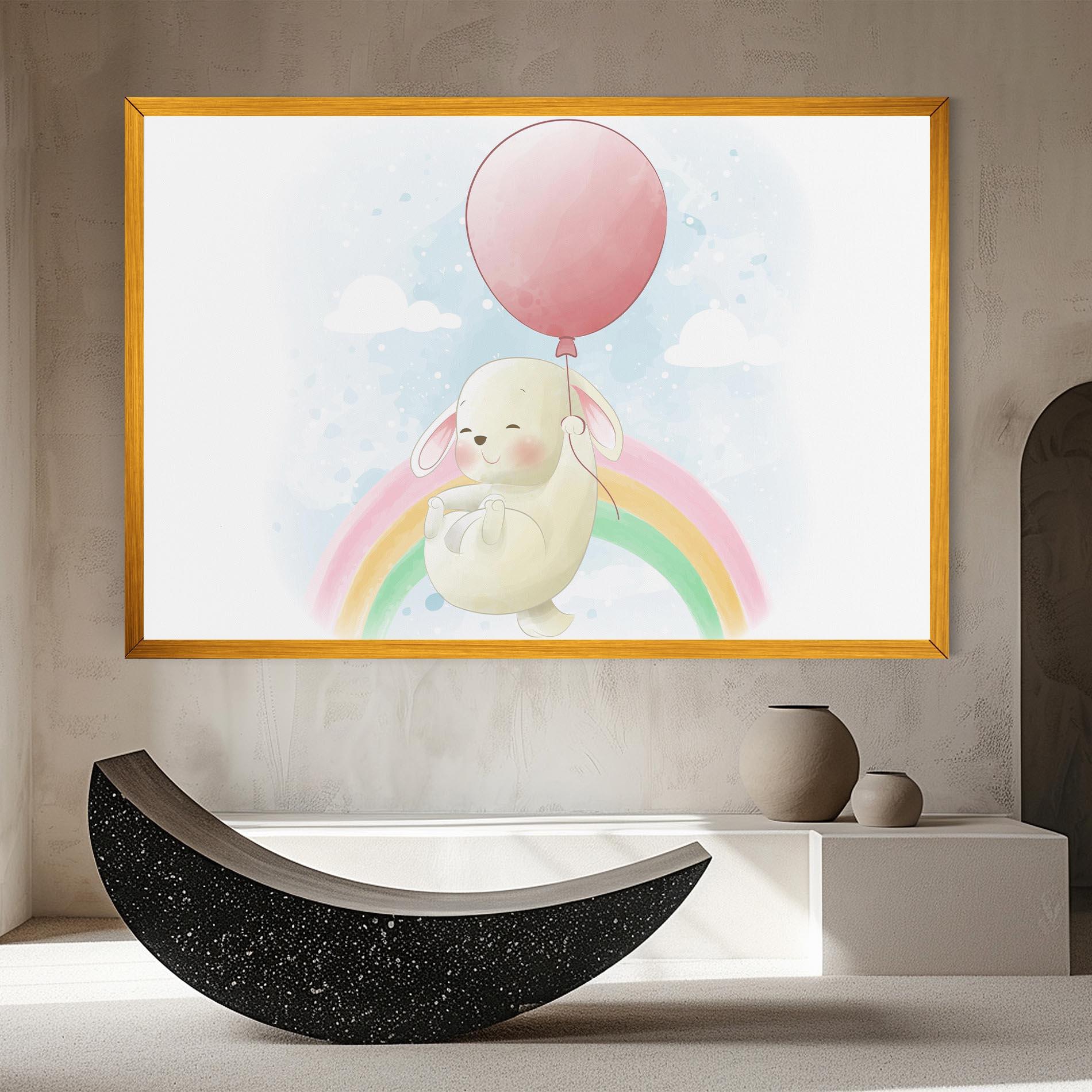 Leinwandbild Rainbow Bunny Art mockup 8