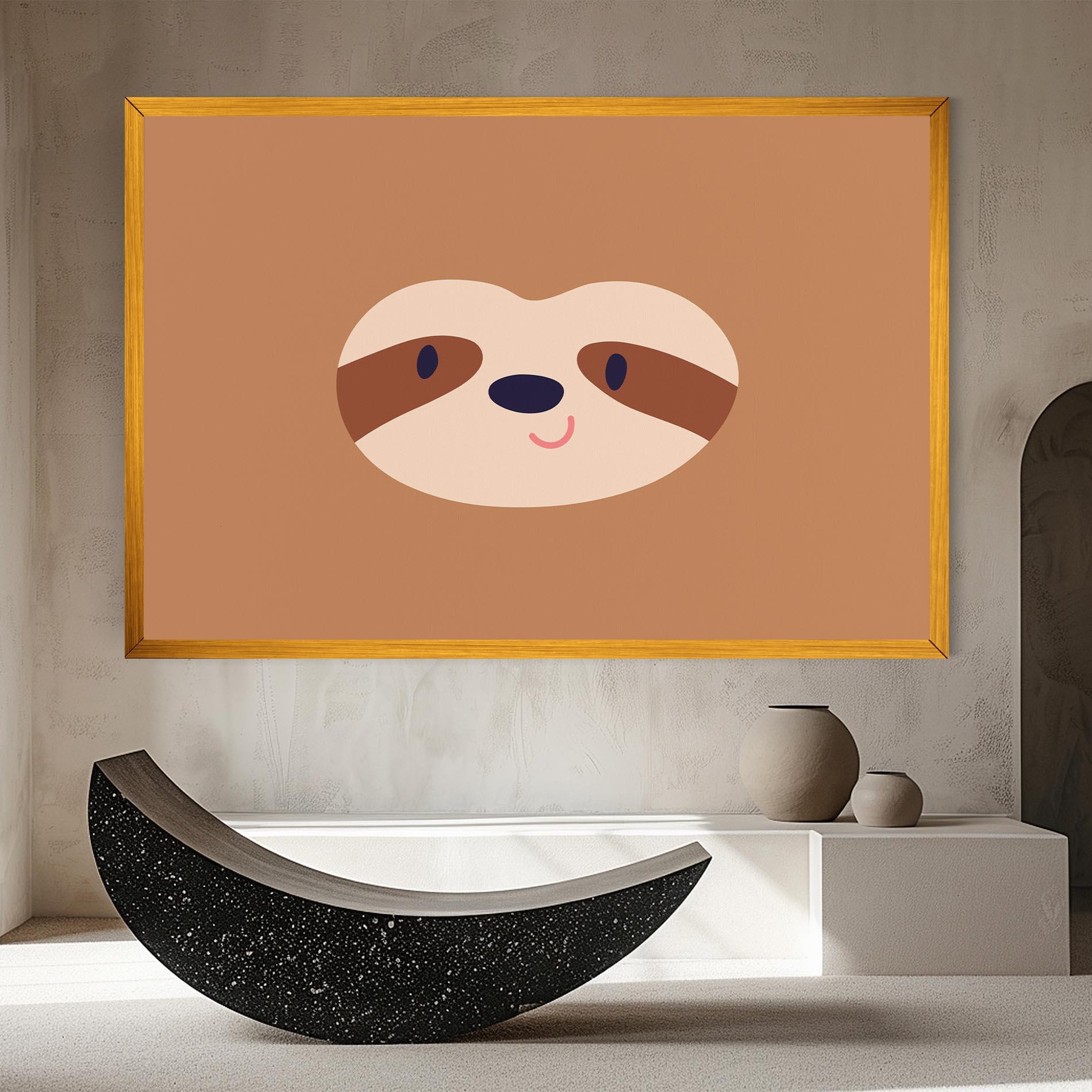 Leinwandbild Sloth Face Portrait mockup 8