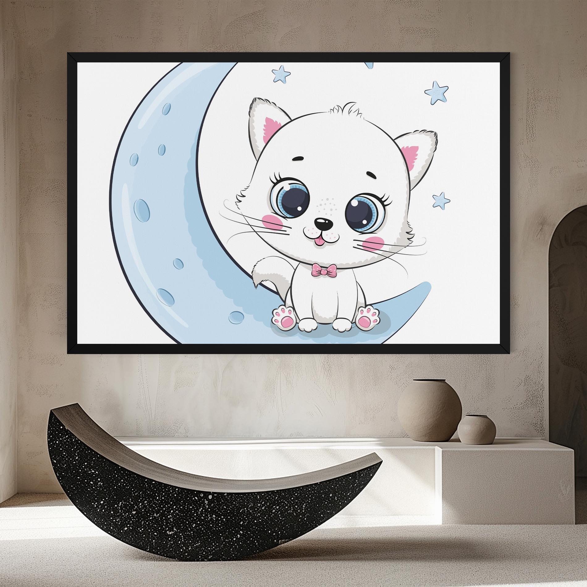 Leinwandbild Blue Moon Cat mockup 8