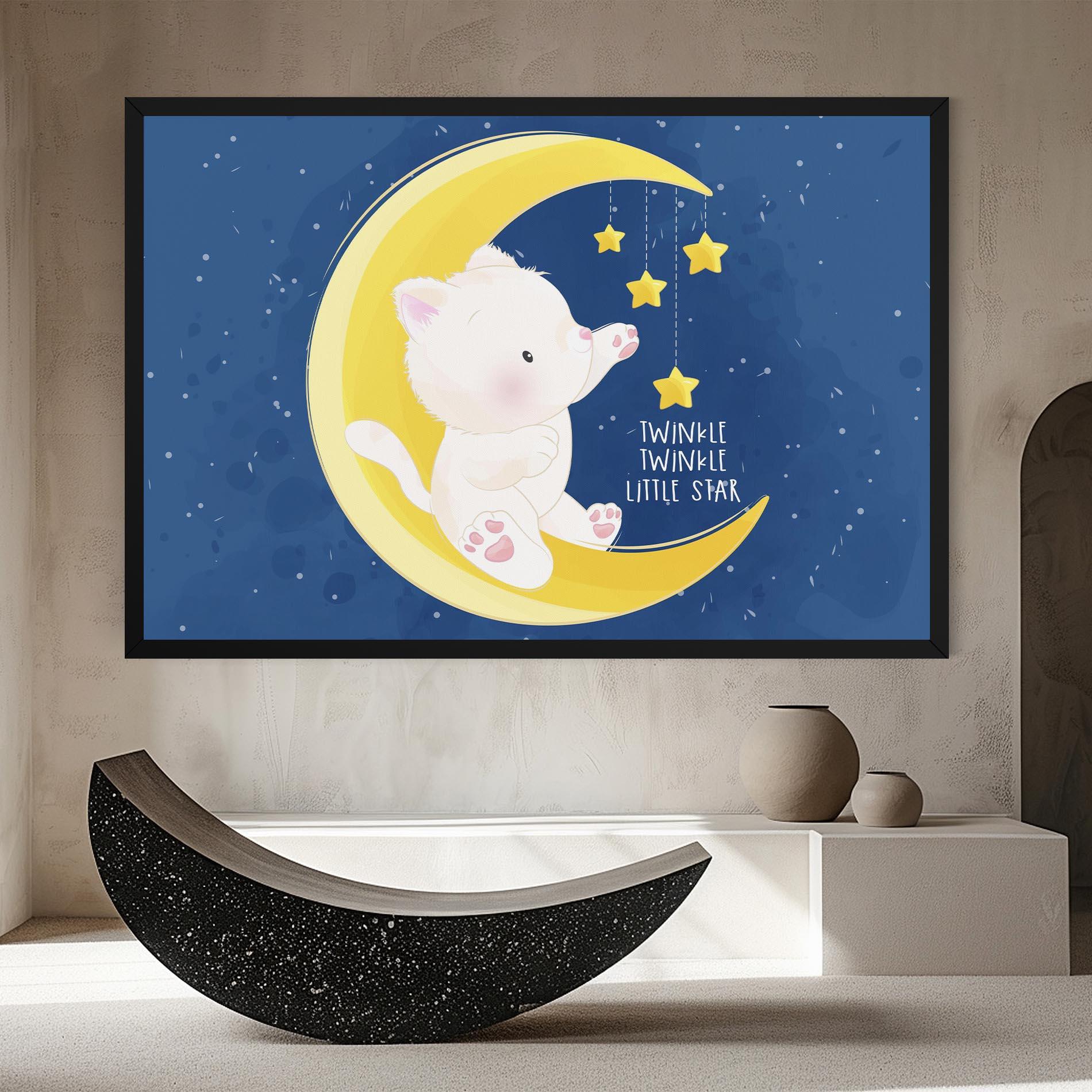 Leinwandbild Cat Moon Star mockup 8