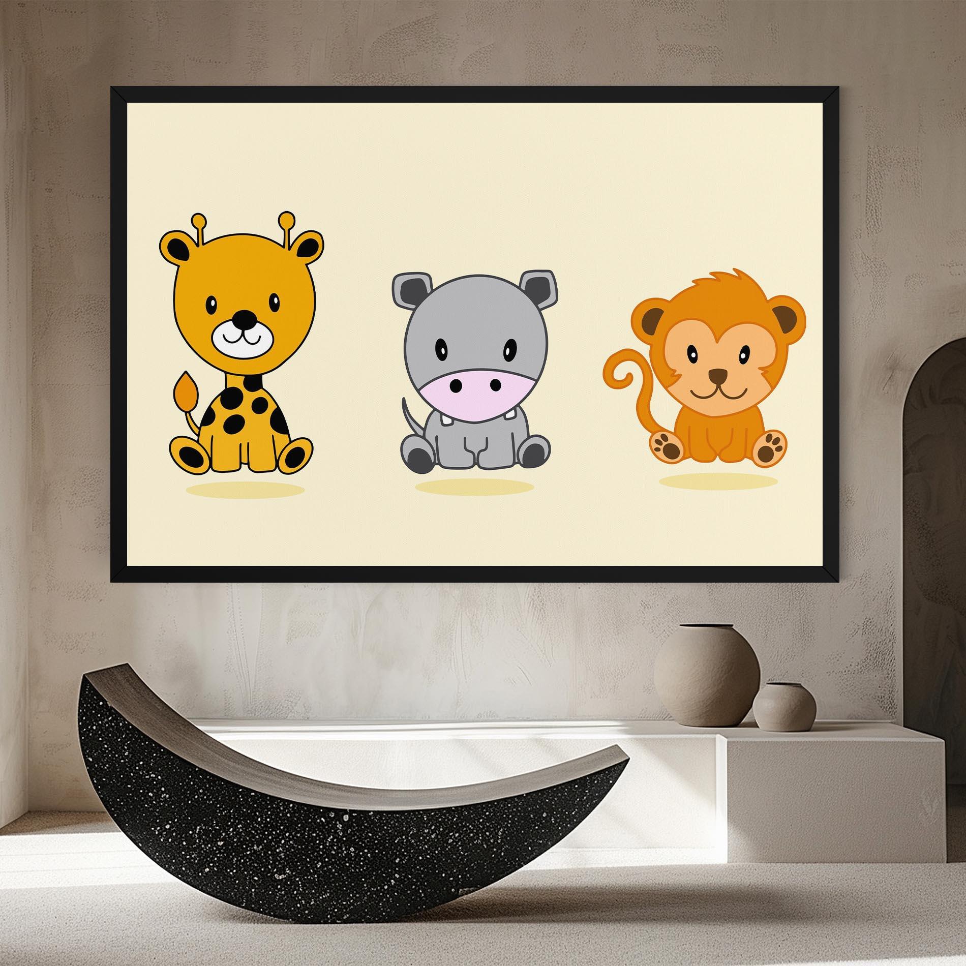 Leinwandbild Cream Animals mockup 8