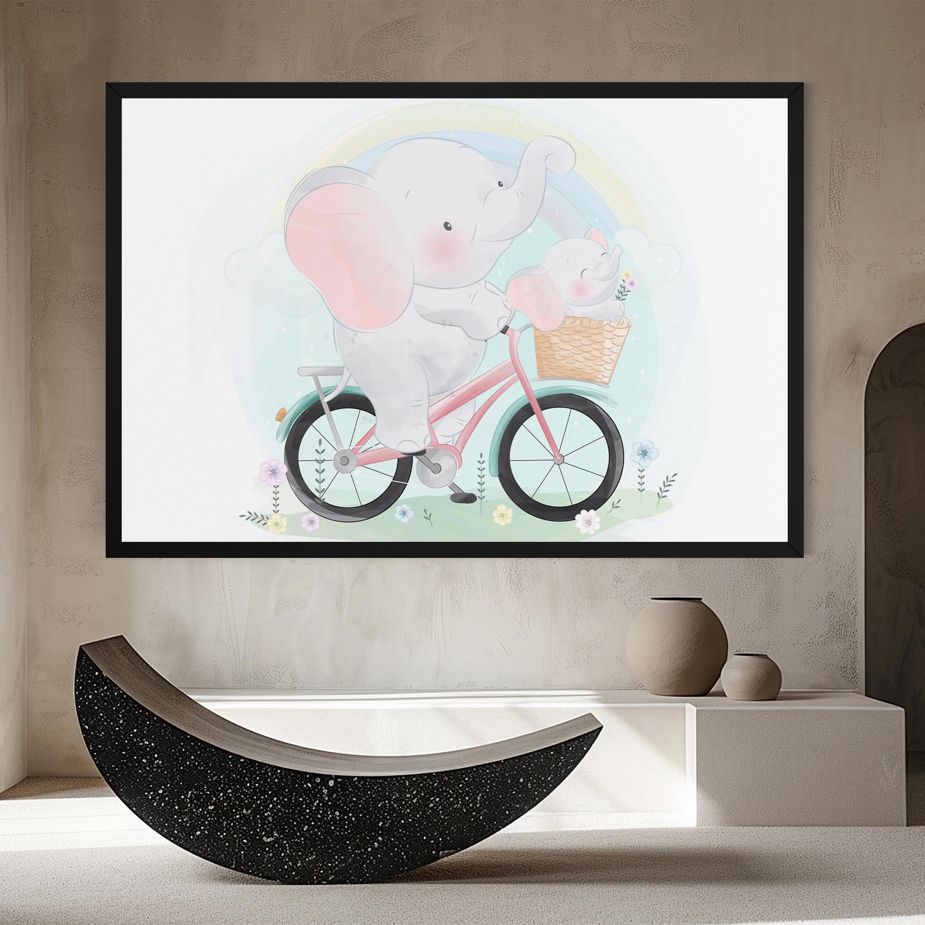 Leinwandbild Elephant Bike mockup 8