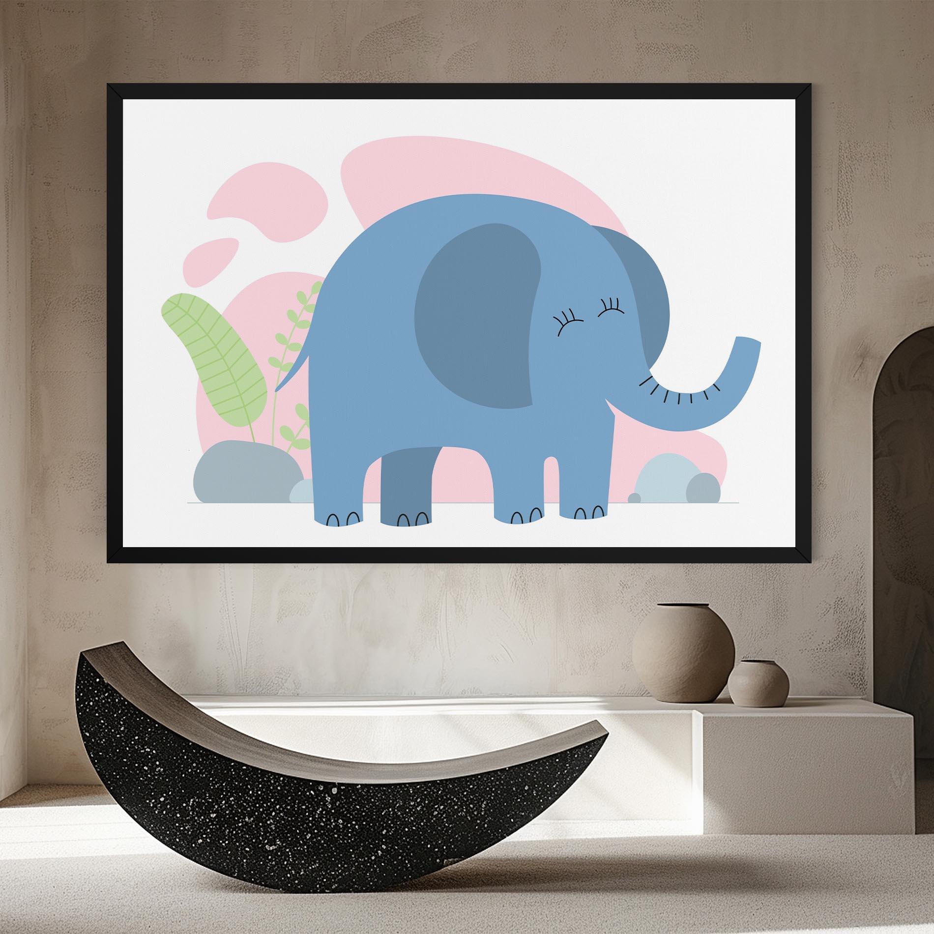 Leinwandbild Leaf Cute Elephant mockup 8