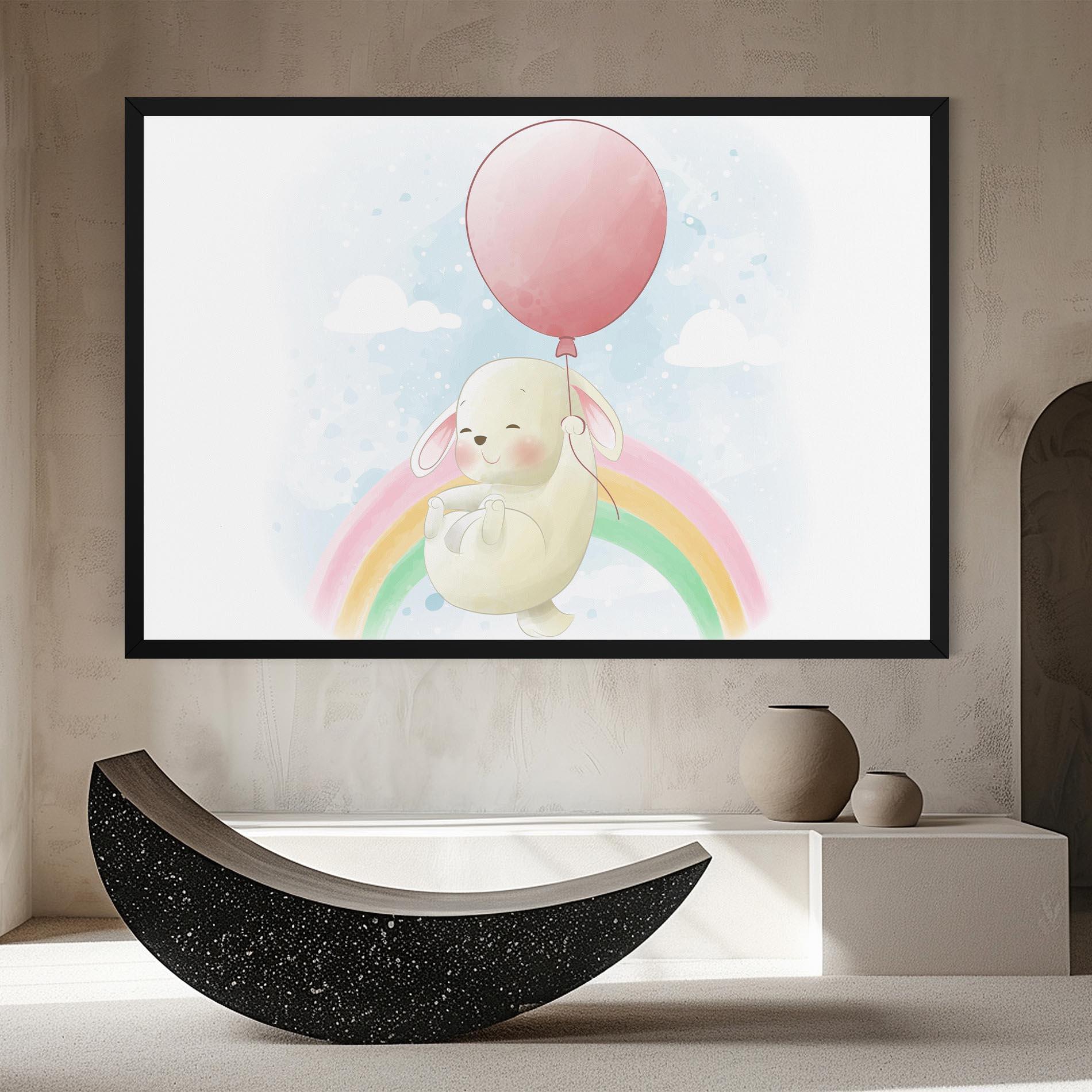 Leinwandbild Rainbow Bunny Art mockup 8