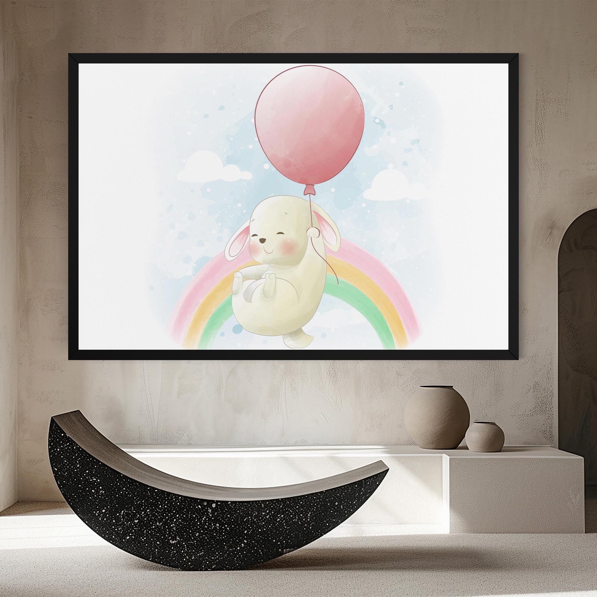 Rainbow Bunny Art mockup 8