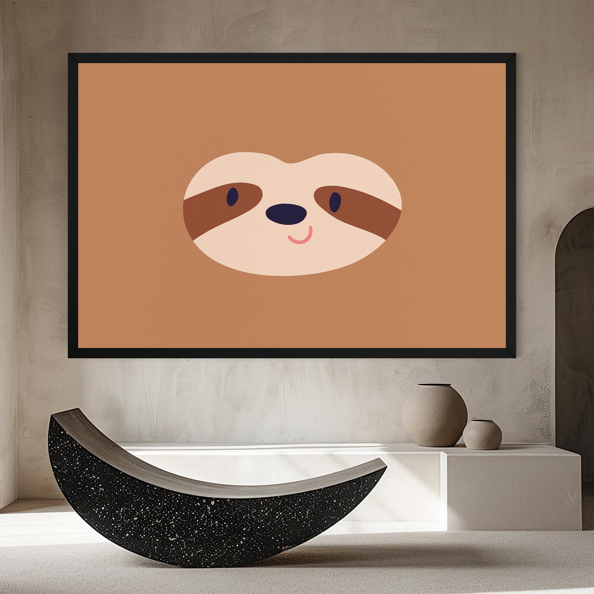 Leinwandbild Sloth Face Portrait mockup 8
