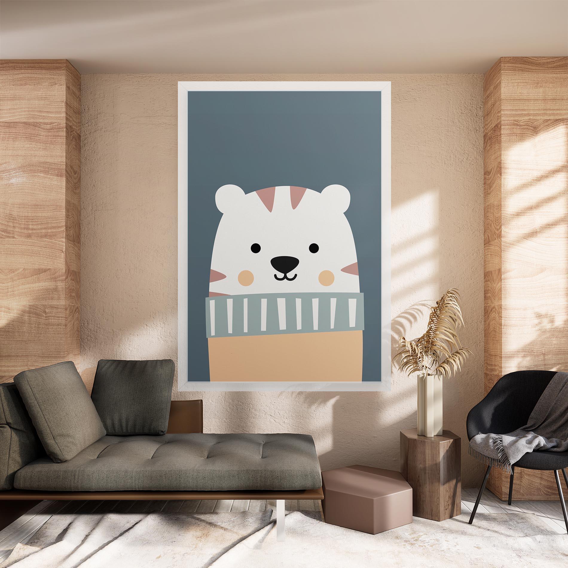 Leinwandbild Cute White Tiger mockup 8