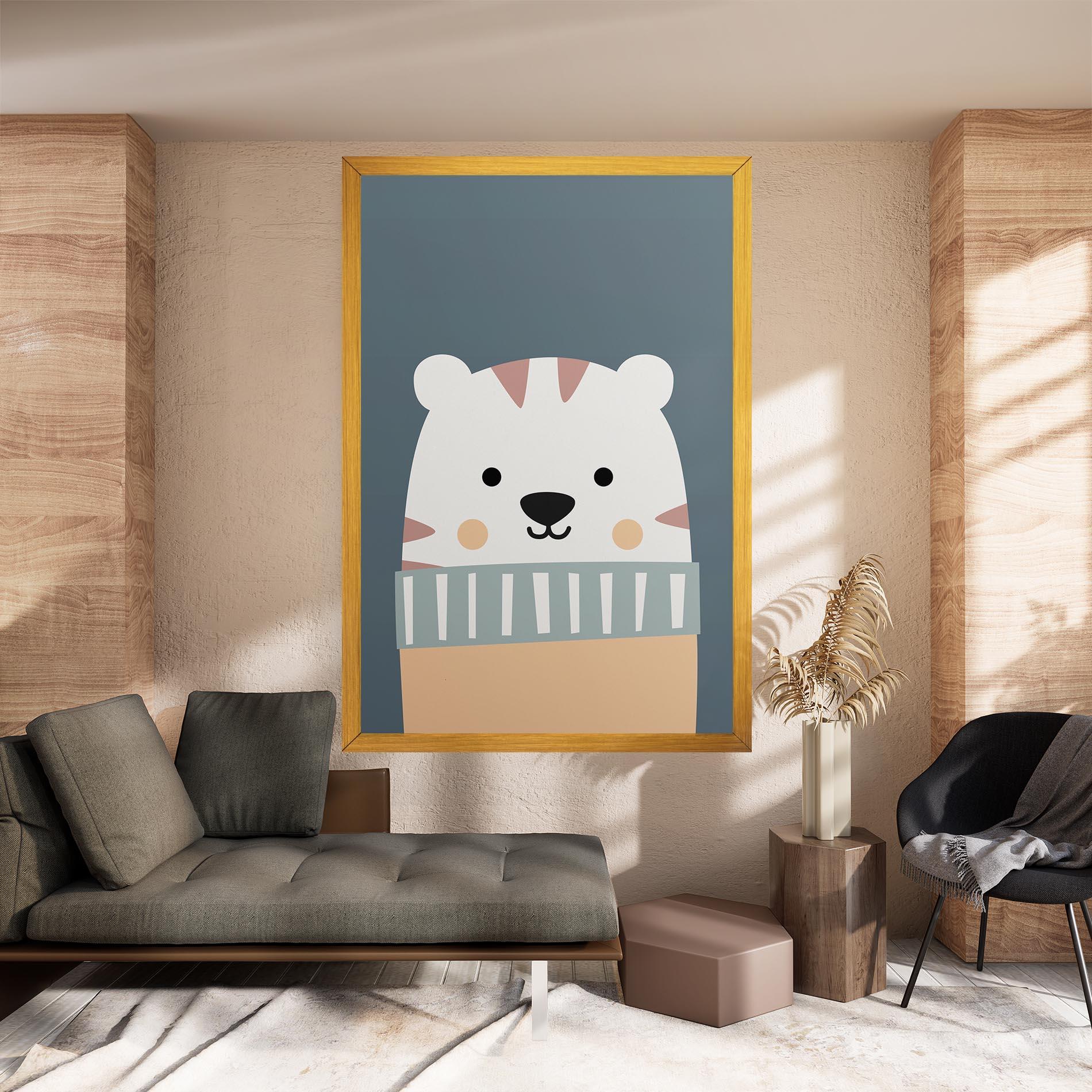 Leinwandbild Cute White Tiger mockup 8