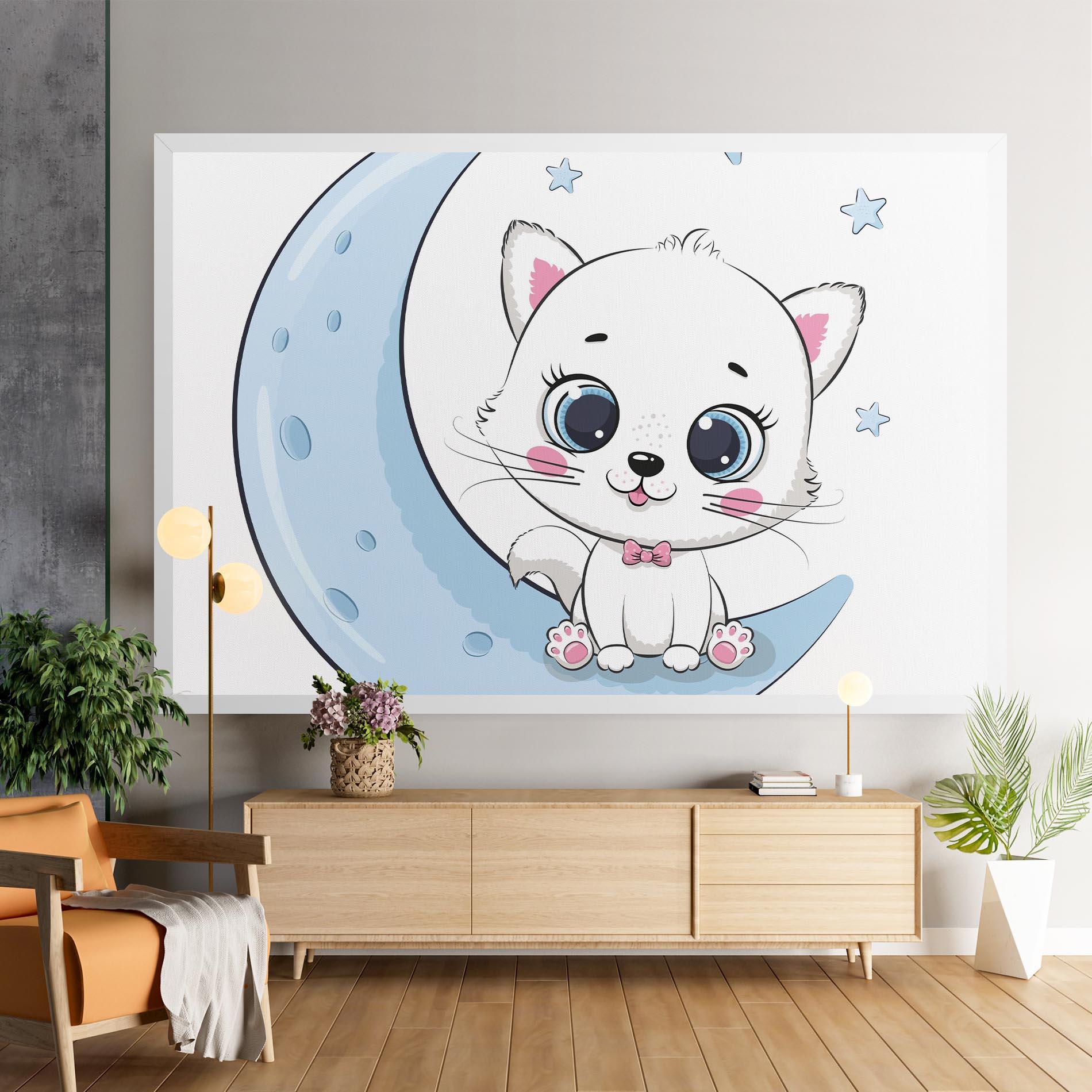 Leinwandbild Blue Moon Cat mockup 9