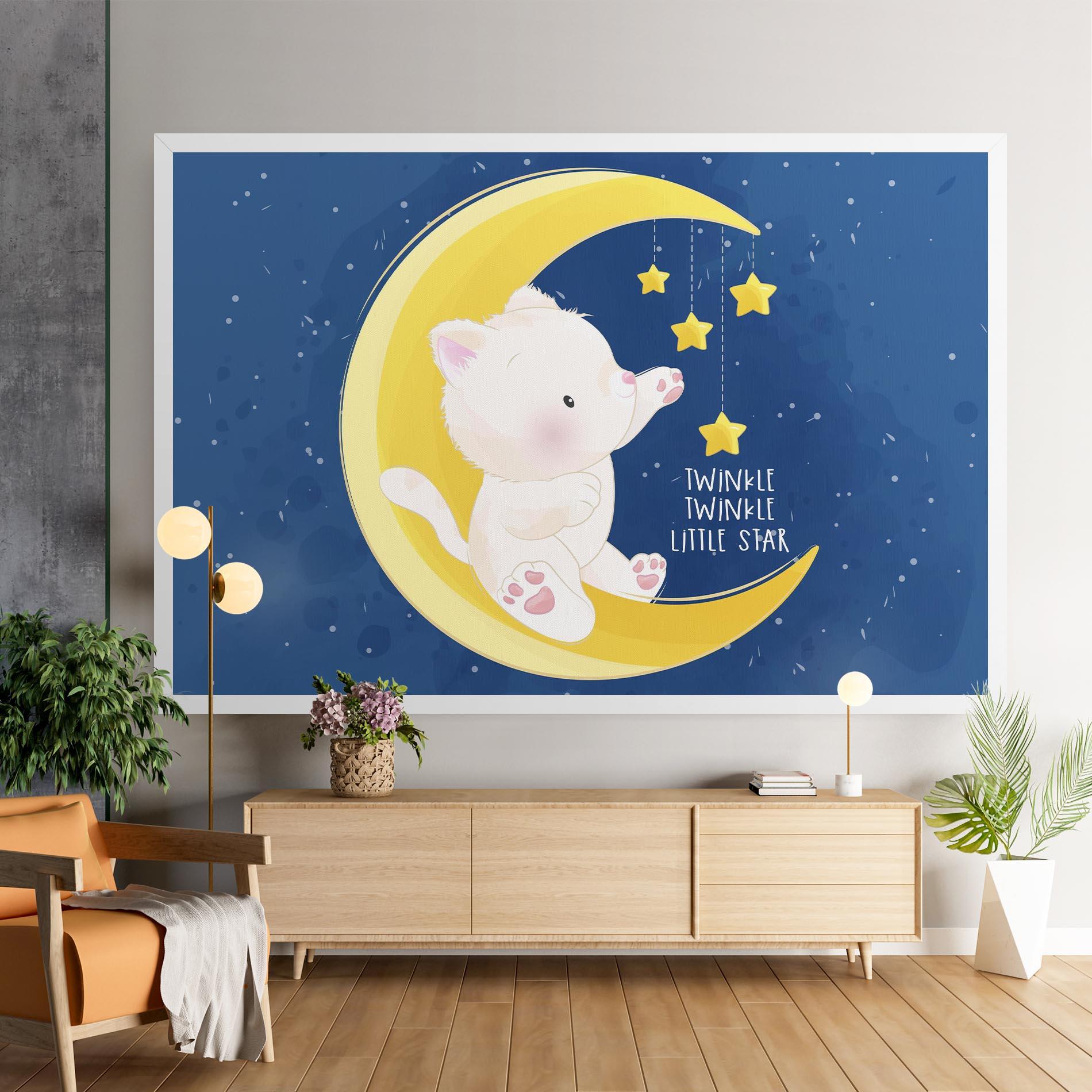 Leinwandbild Cat Moon Star mockup 9