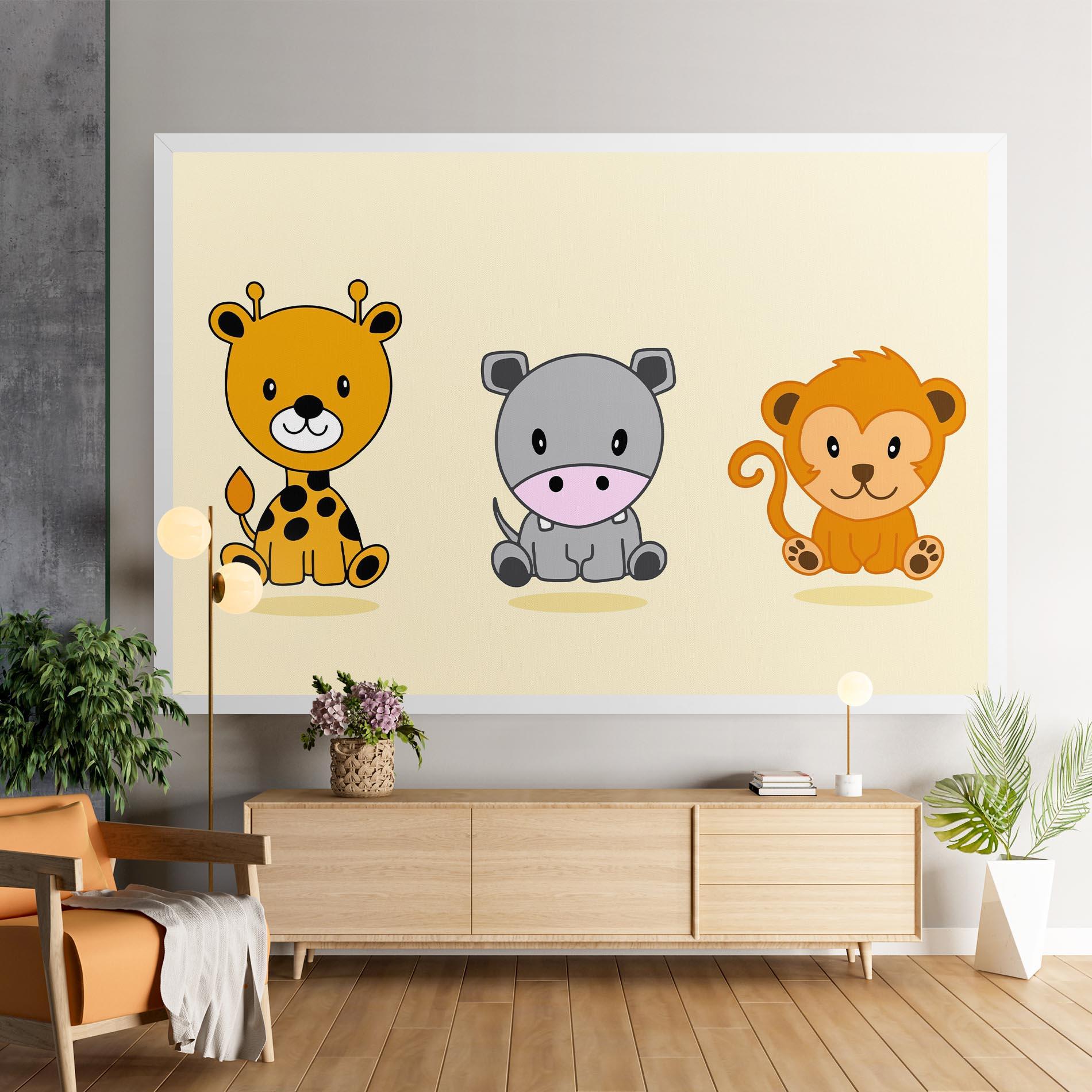 Leinwandbild Cream Animals mockup 9