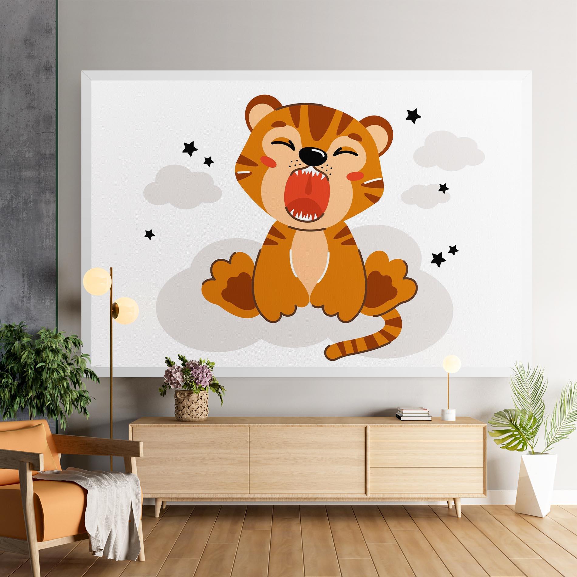 Leinwandbild Cute Sleepy Tiger mockup 9