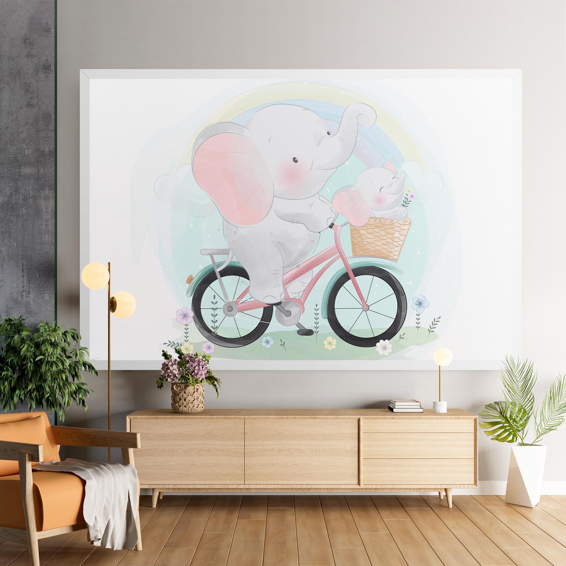 Leinwandbild Elephant Bike mockup 9