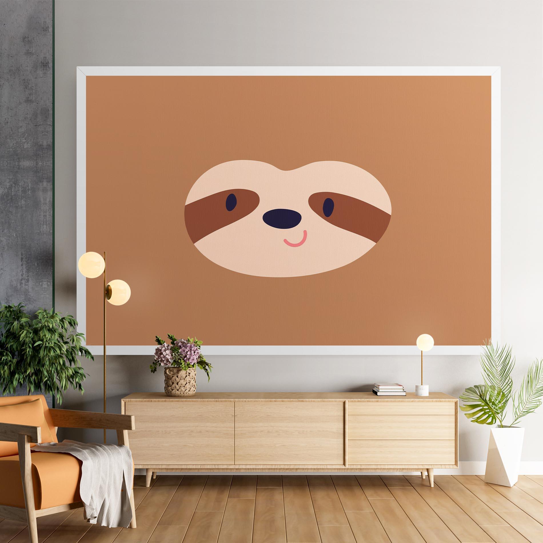 Leinwandbild Sloth Face Portrait mockup 9