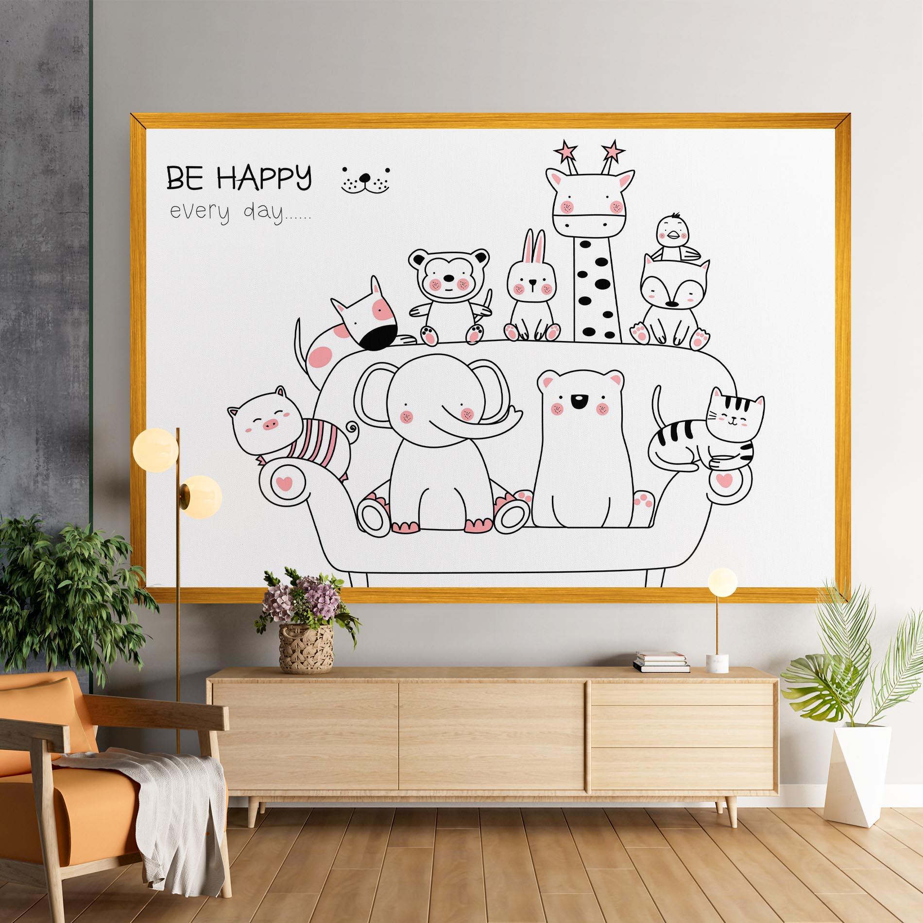 Leinwandbild Be Happy Animals mockup 9
