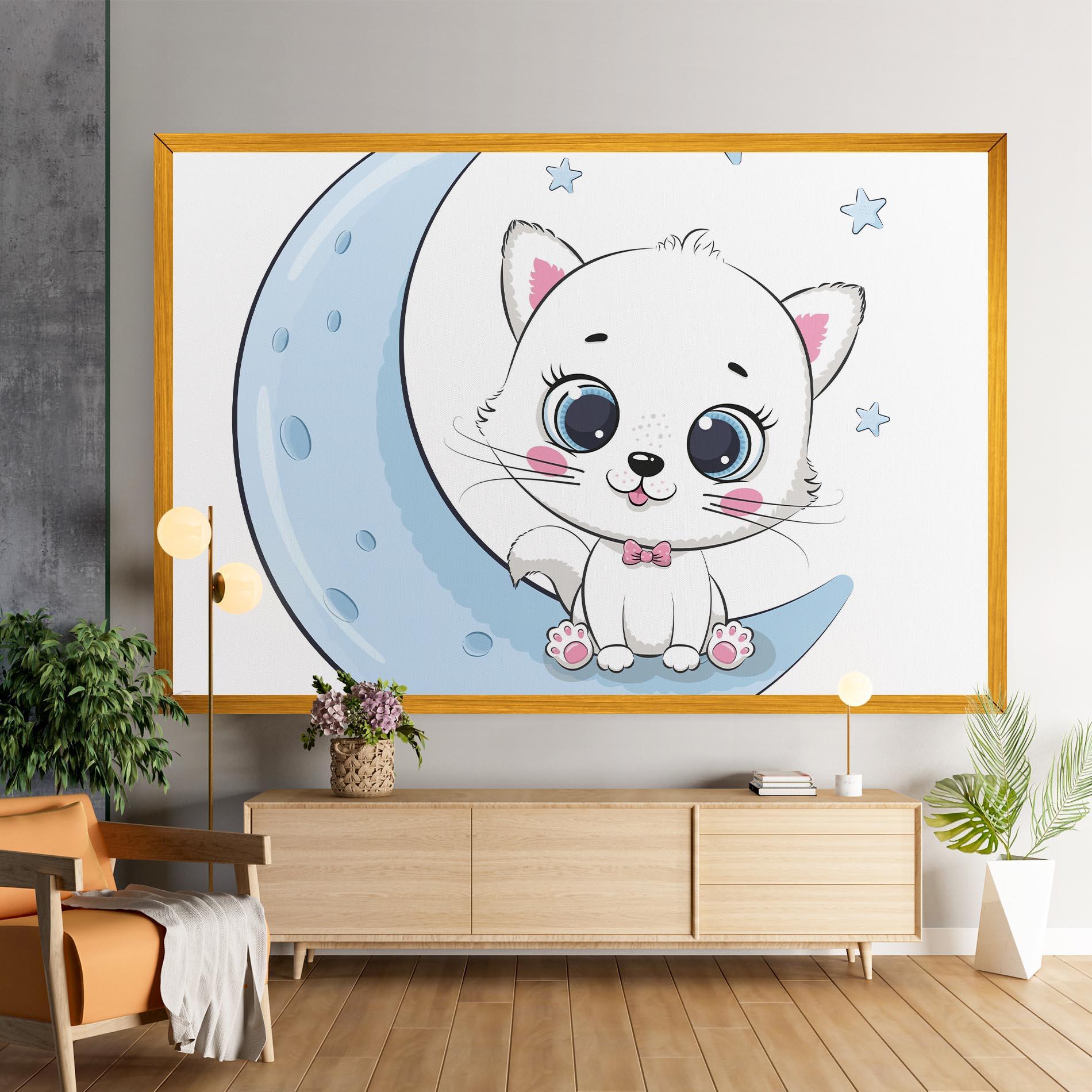 Leinwandbild Blue Moon Cat mockup 9