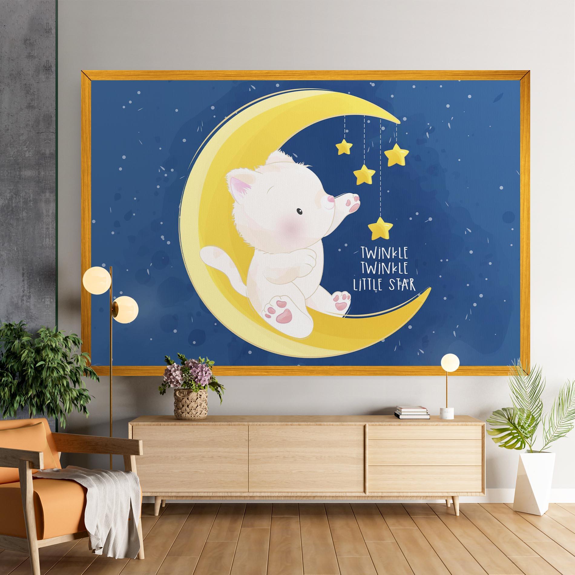 Leinwandbild Cat Moon Star mockup 9