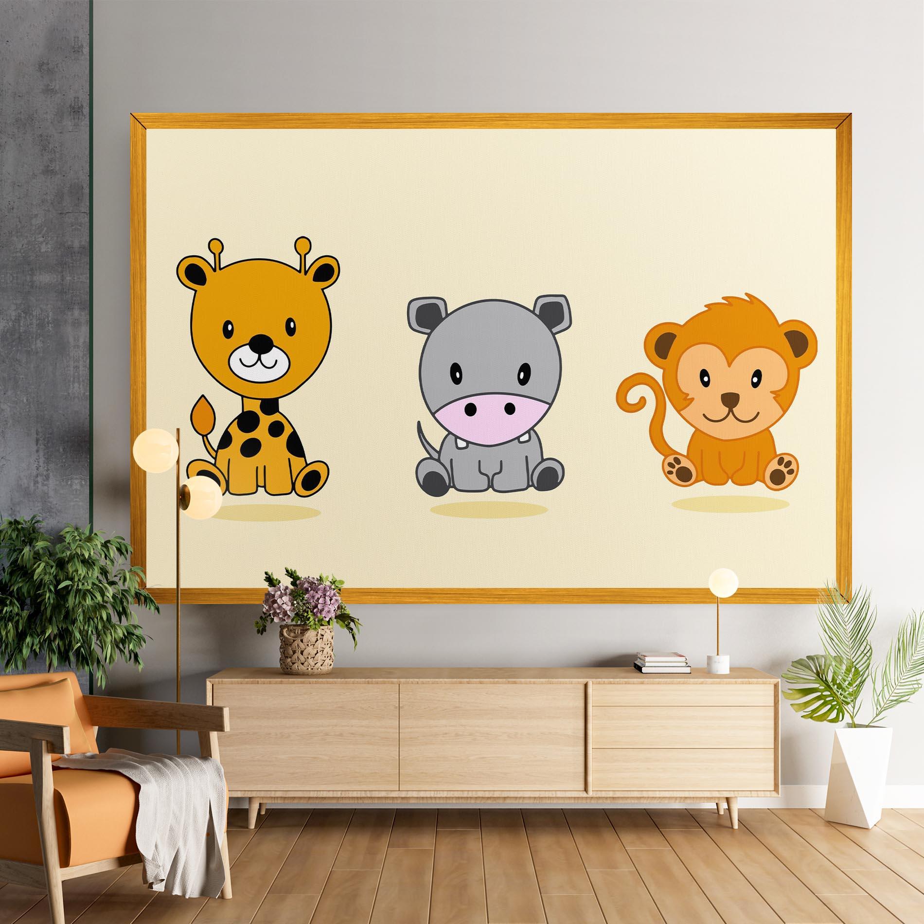 Leinwandbild Cream Animals mockup 9