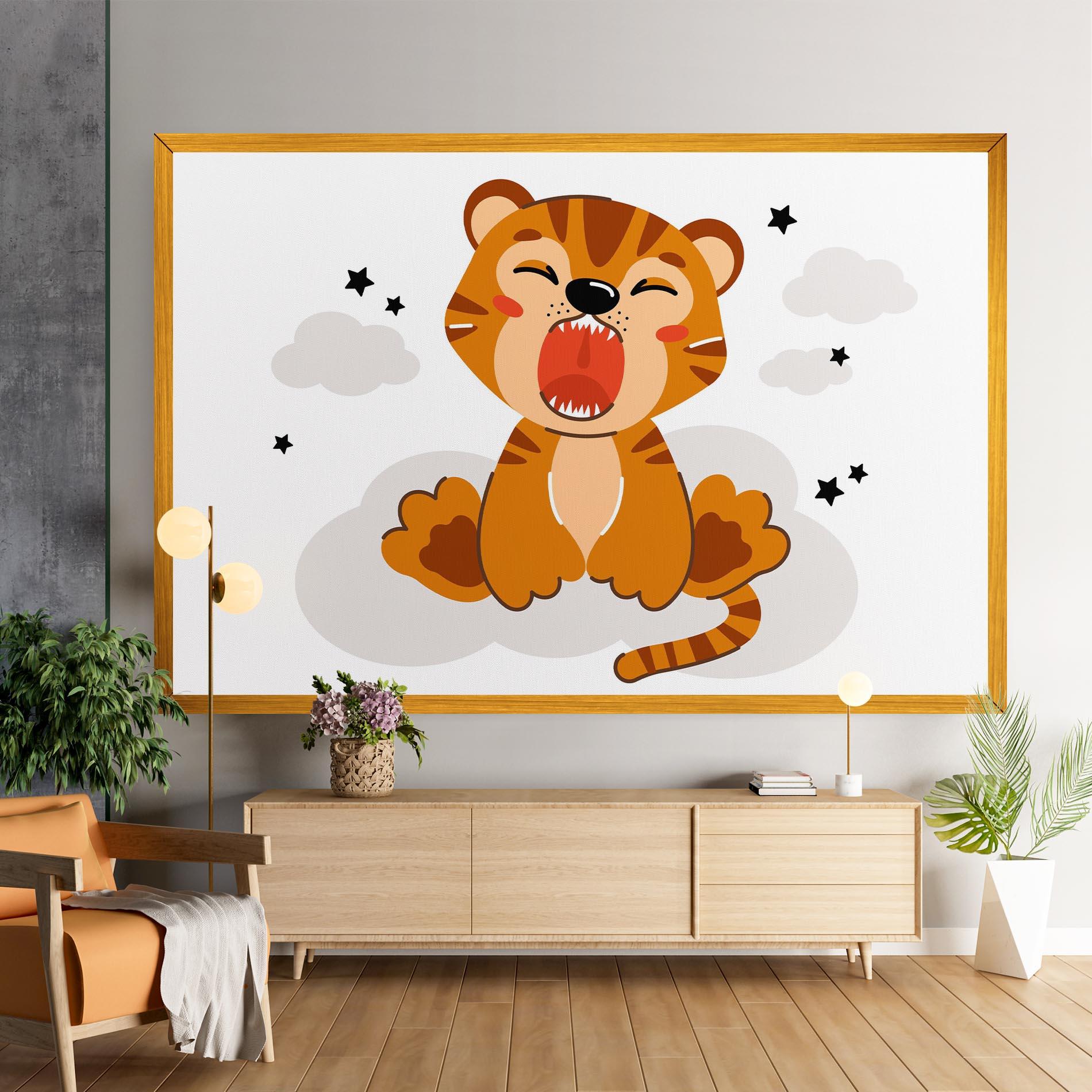 Leinwandbild Cute Sleepy Tiger mockup 9