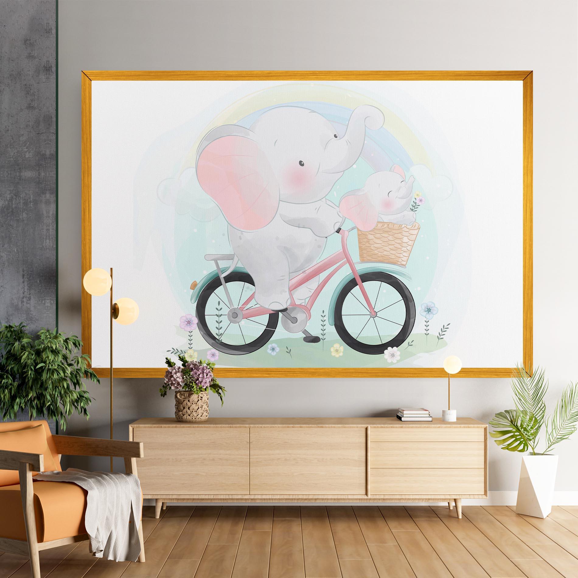 Leinwandbild Elephant Bike mockup 9