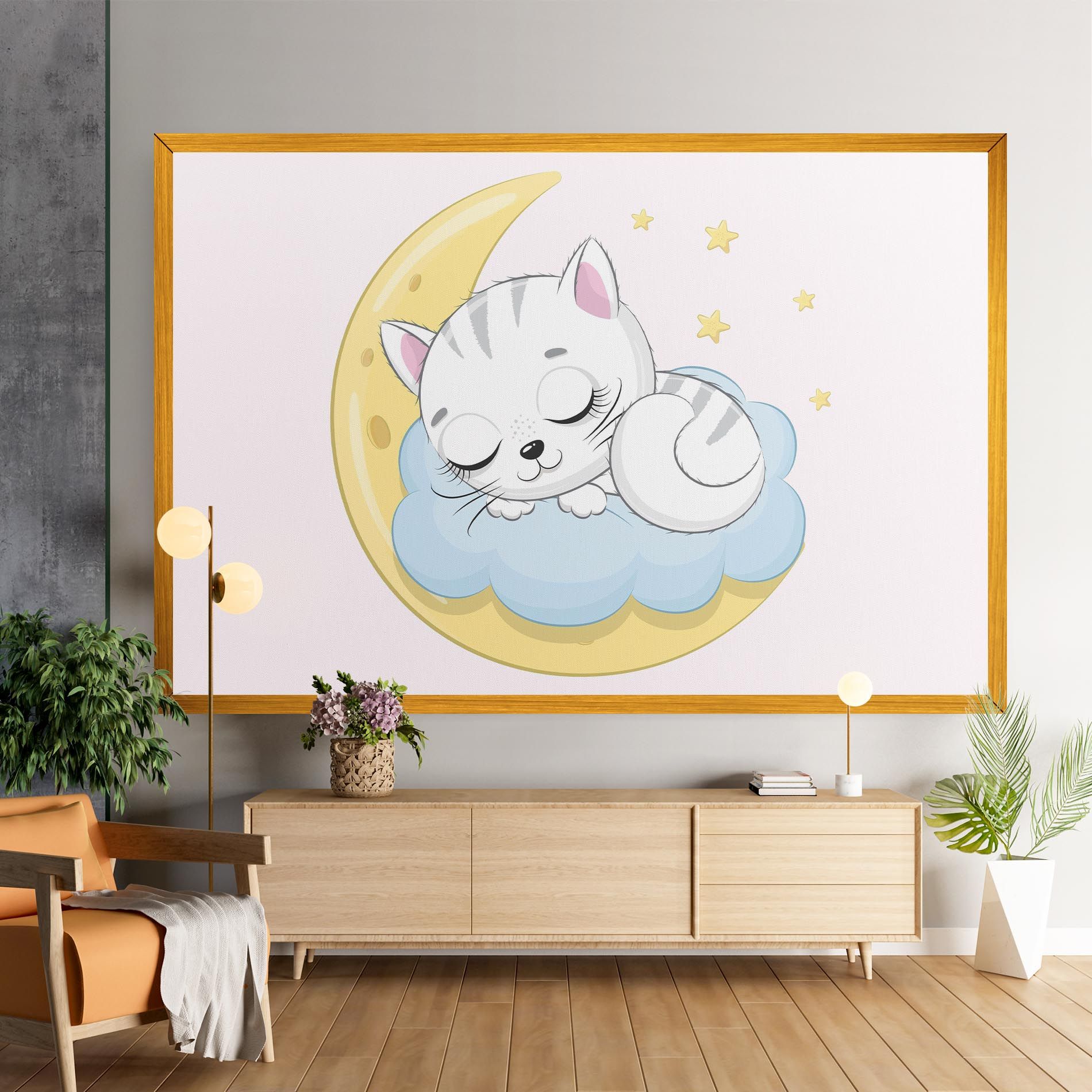 Moon Cat Sleeping mockup 9