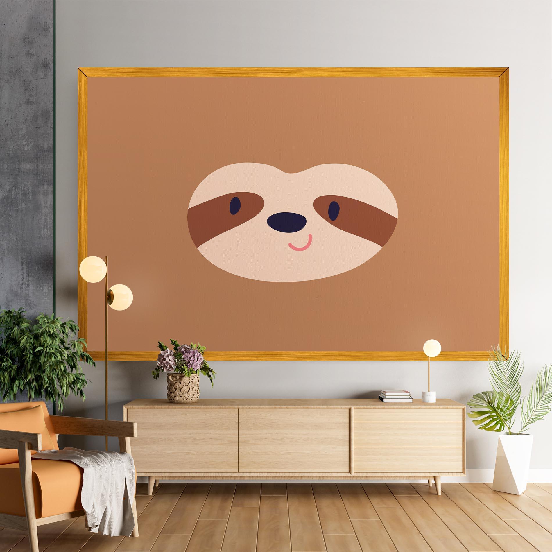 Leinwandbild Sloth Face Portrait mockup 9