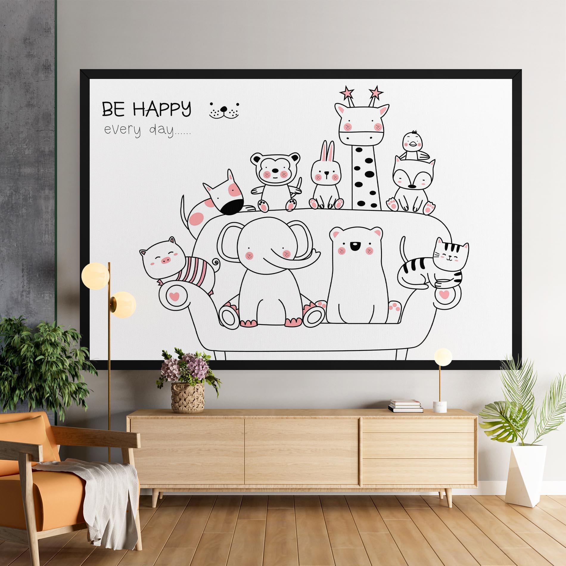 Leinwandbild Be Happy Animals mockup 9