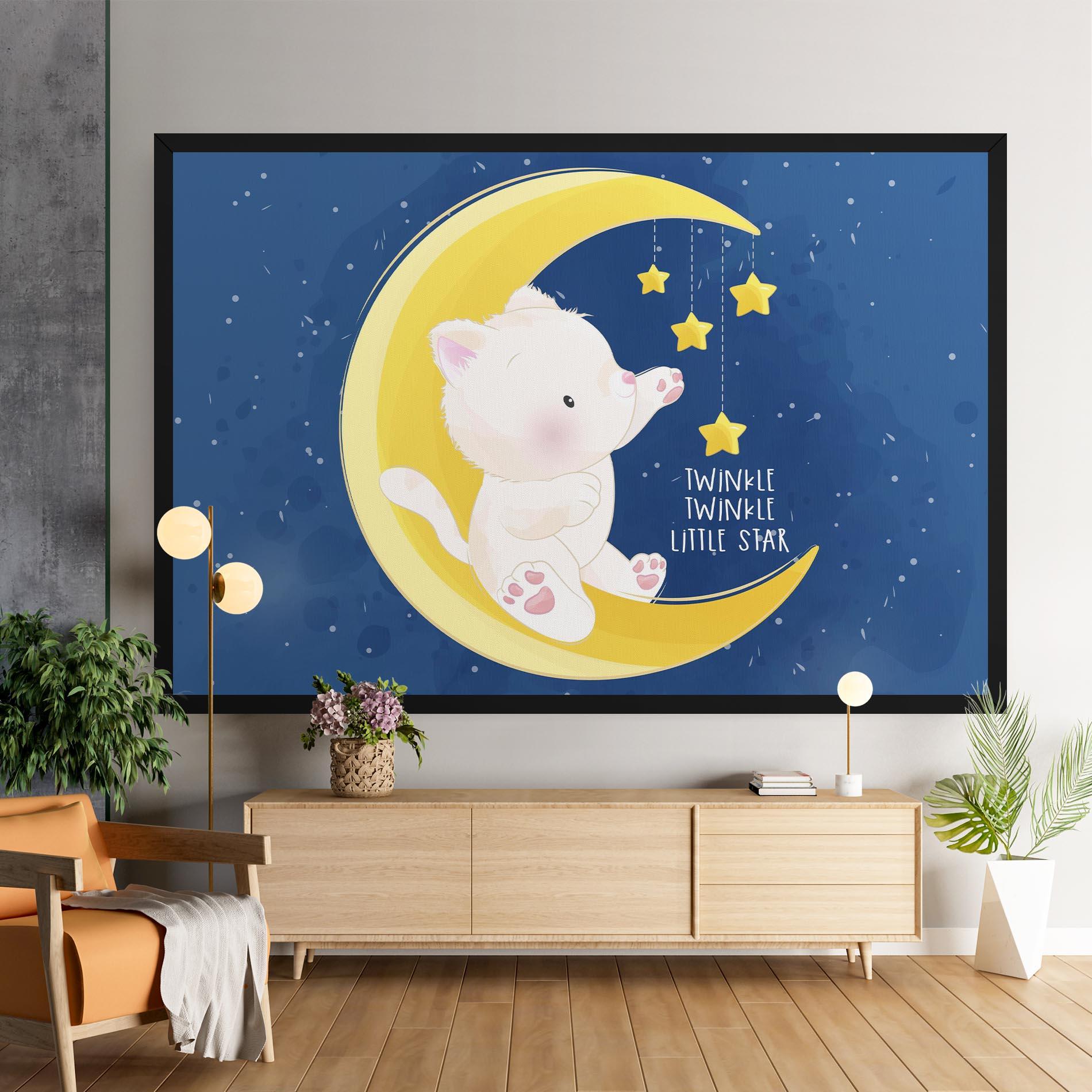 Leinwandbild Cat Moon Star mockup 9