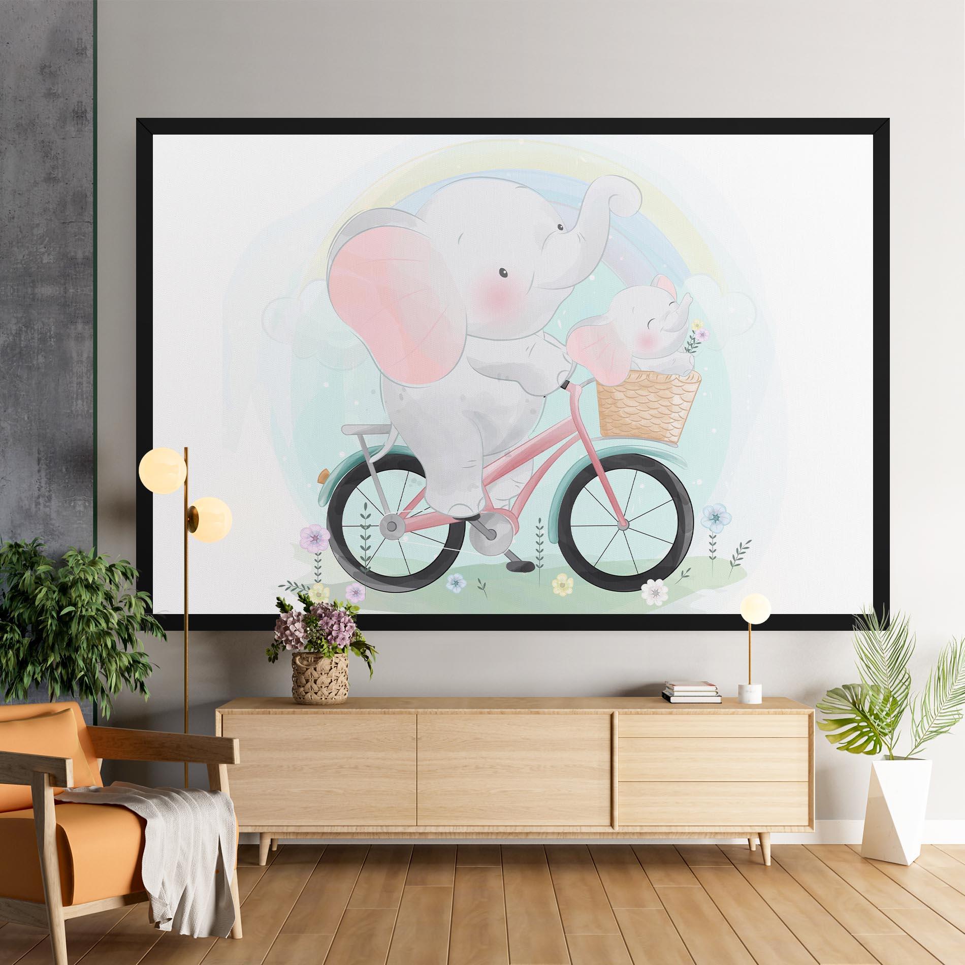 Leinwandbild Elephant Bike mockup 9