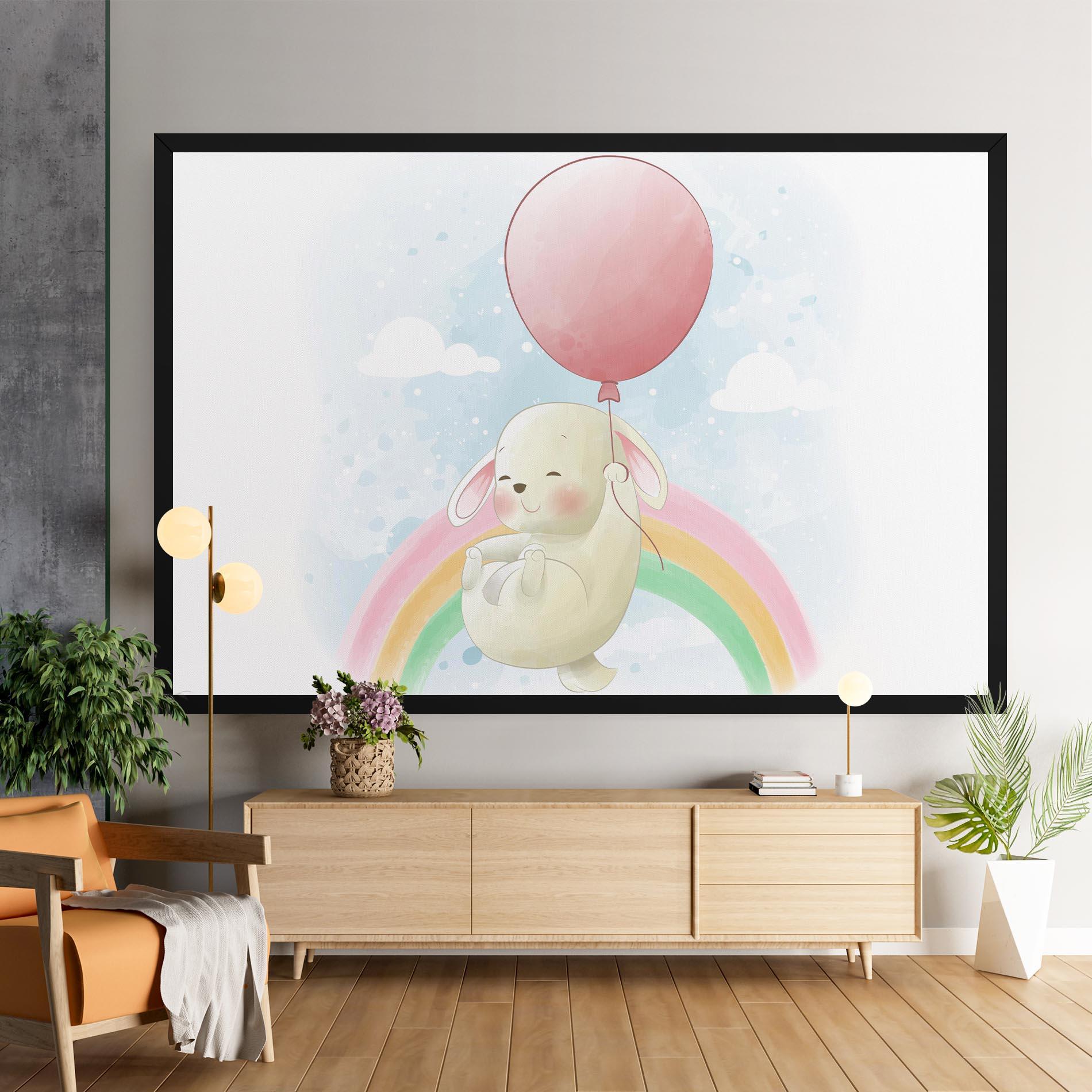 Leinwandbild Rainbow Bunny Art mockup 9
