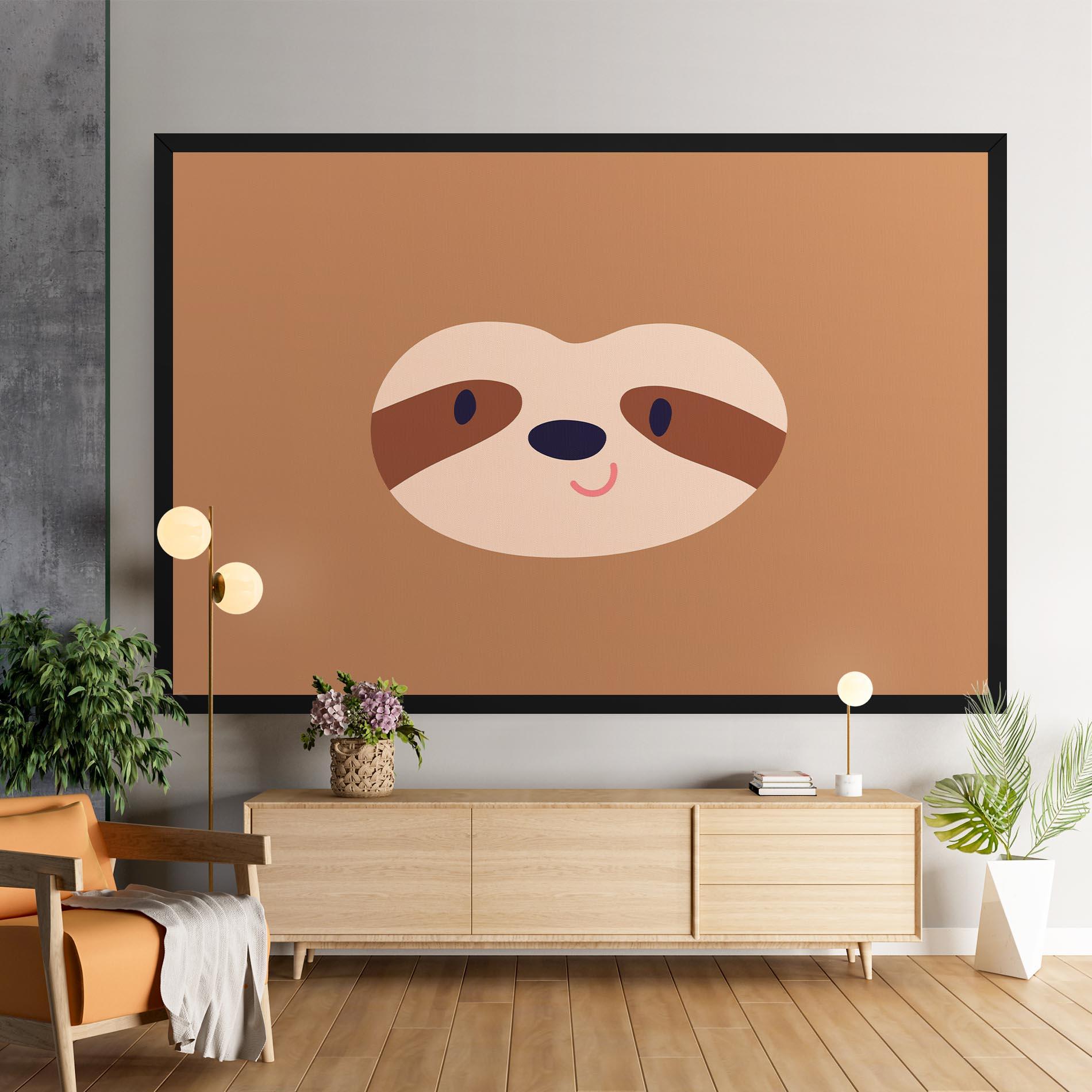 Leinwandbild Sloth Face Portrait mockup 9