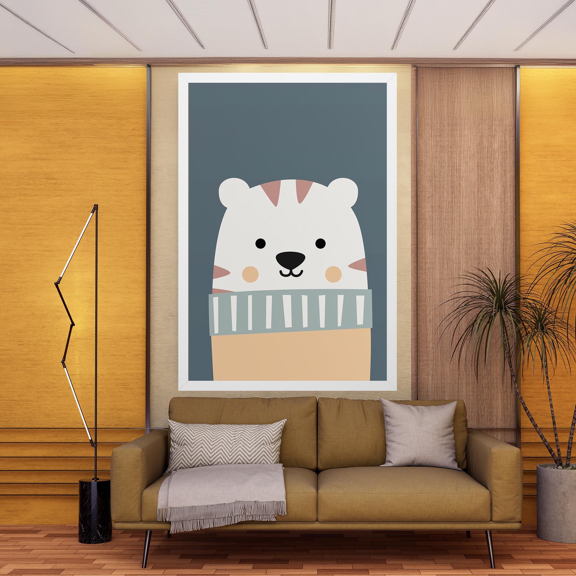 Leinwandbild Cute White Tiger mockup 9