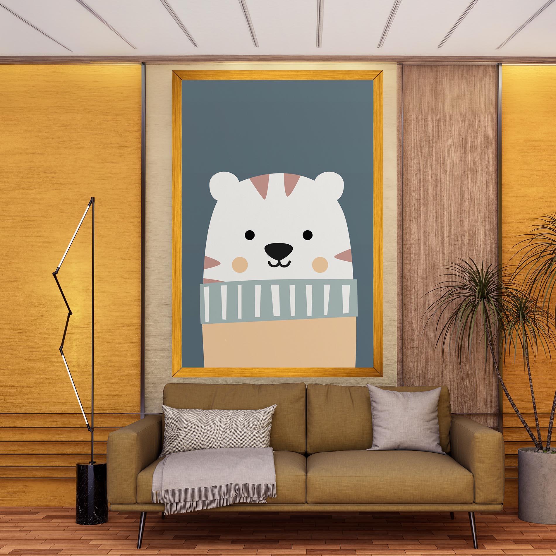 Leinwandbild Cute White Tiger mockup 9