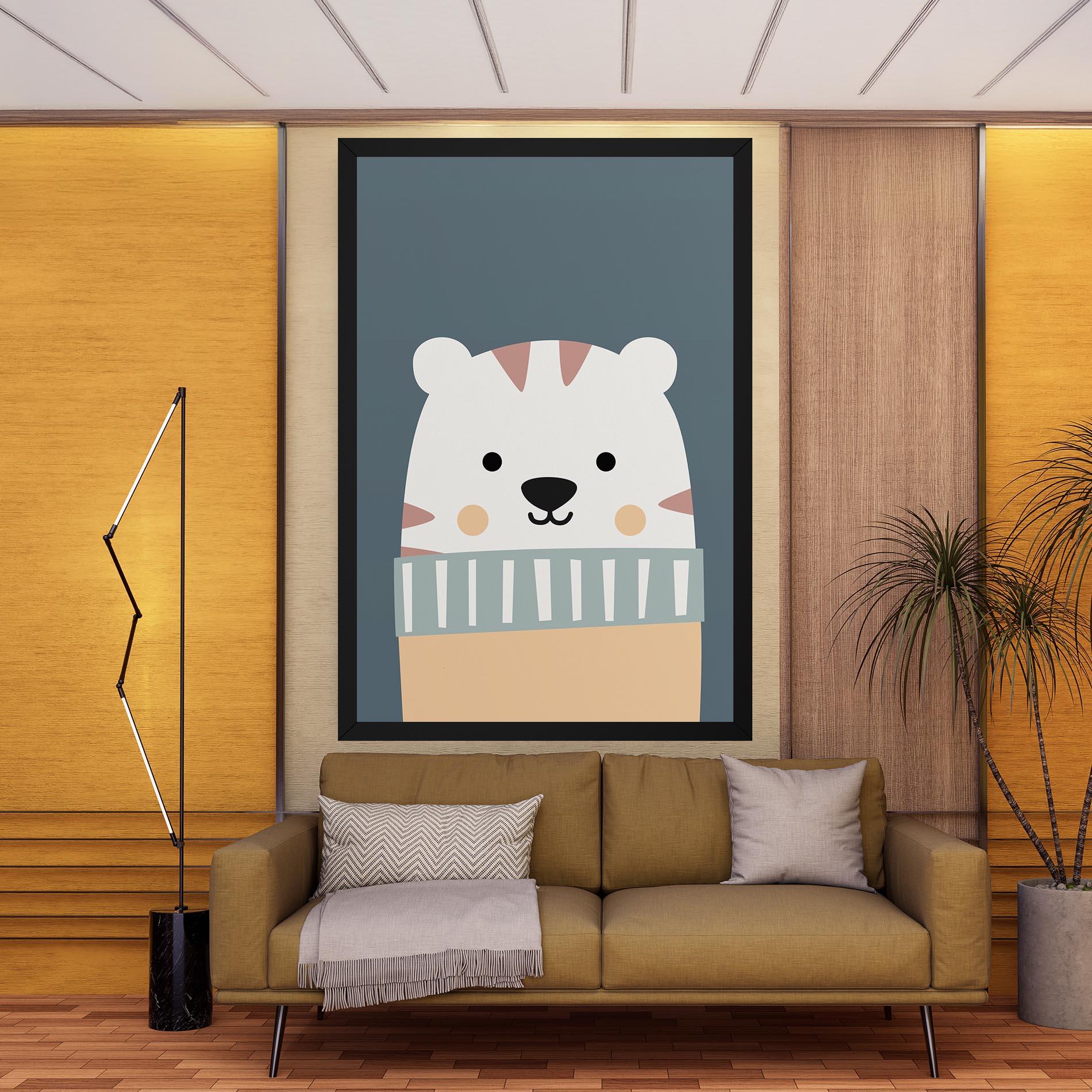 Leinwandbild Cute White Tiger mockup 9