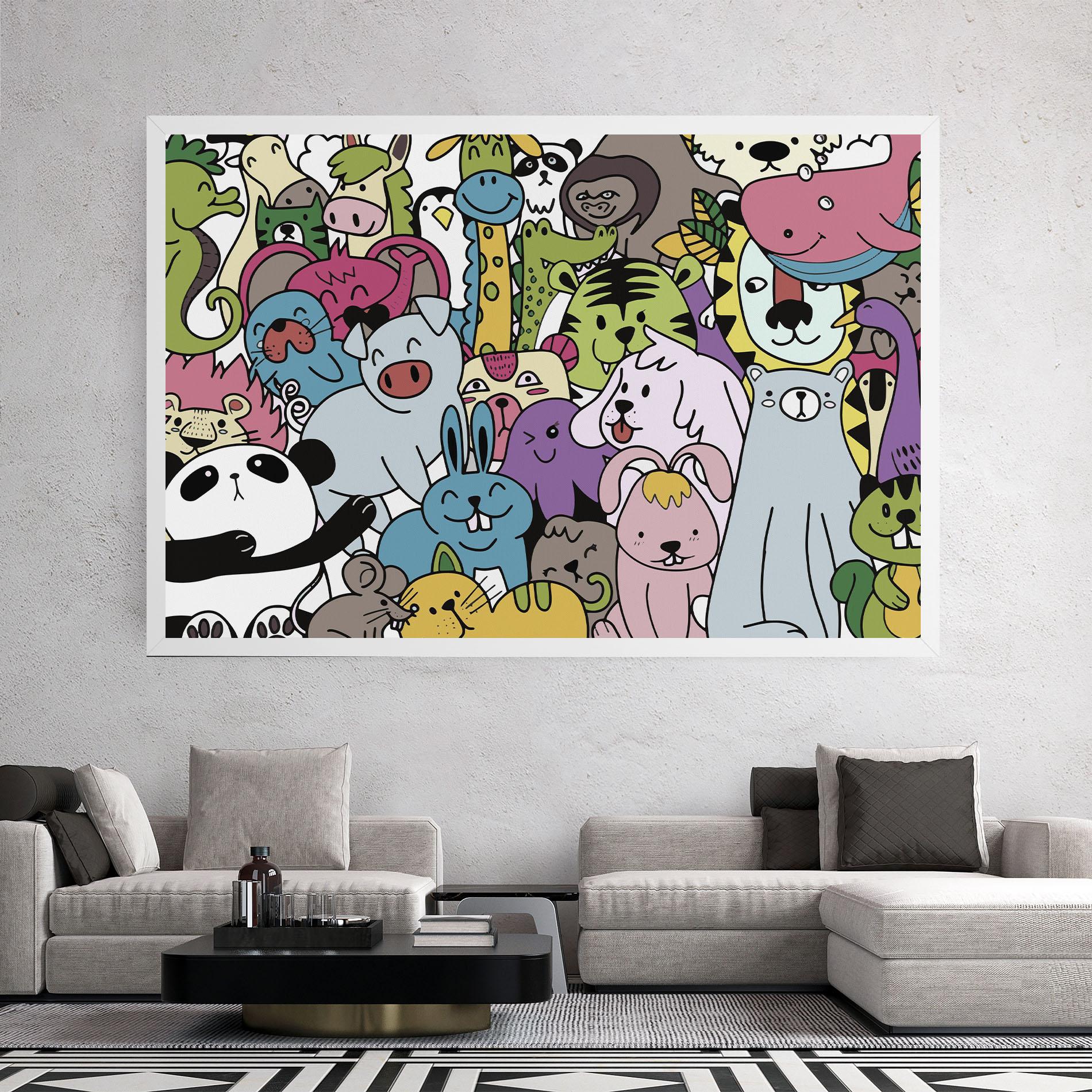 Leinwandbild Animals Cartoon mockup 2