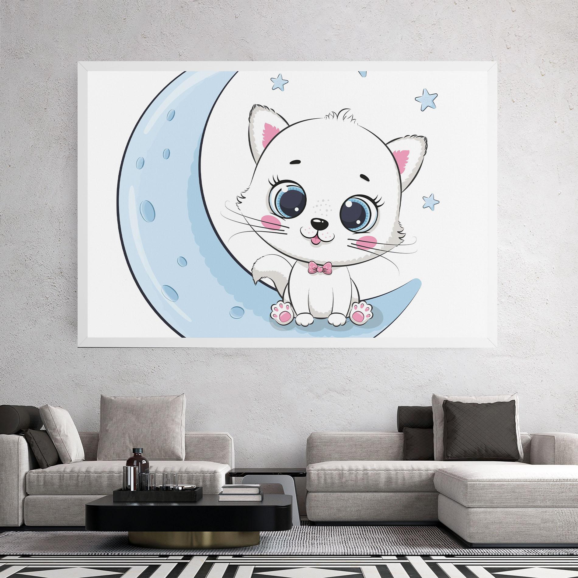 Leinwandbild Blue Moon Cat mockup 2