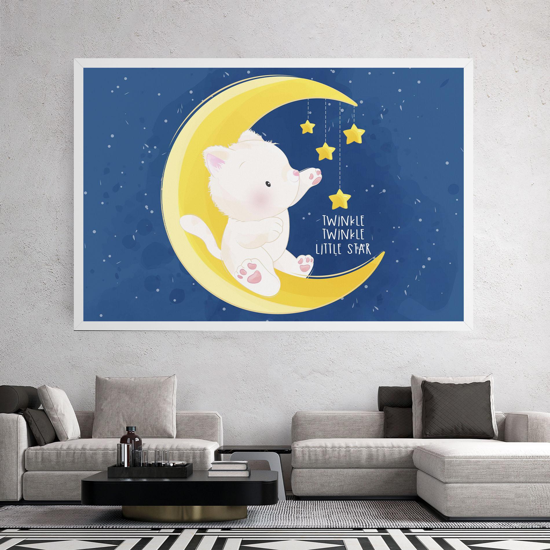 Leinwandbild Cat Moon Star mockup 2