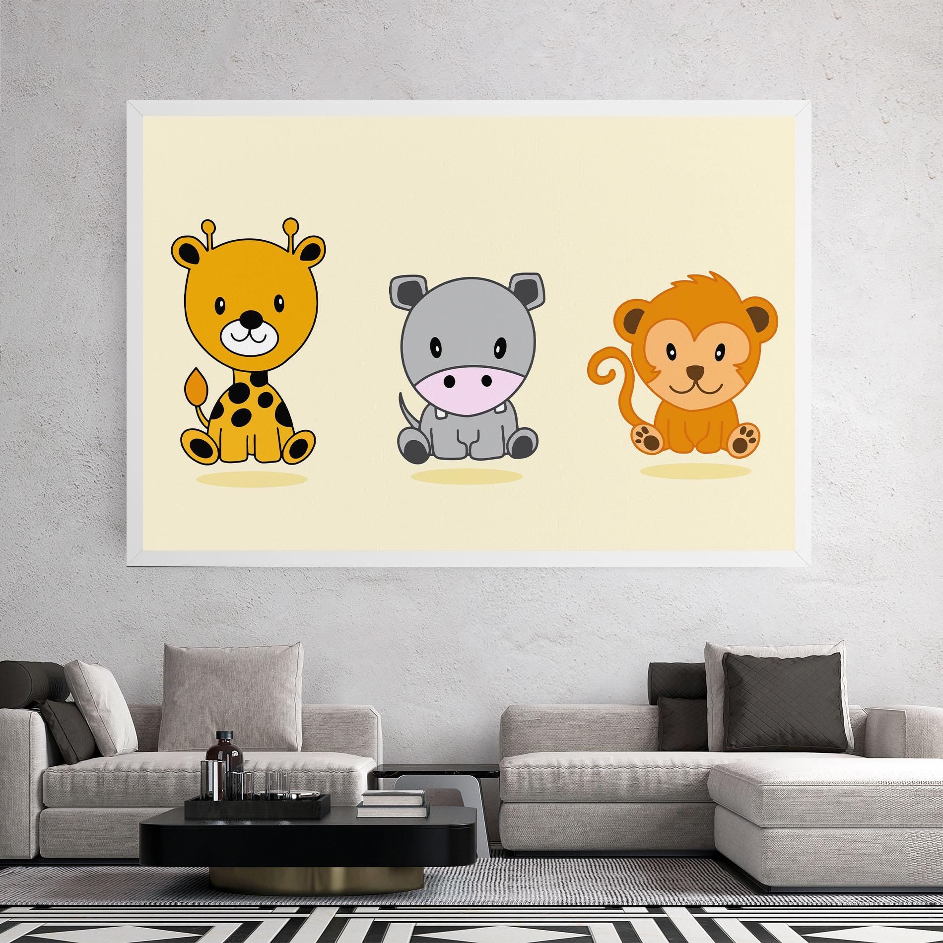 Leinwandbild Cream Animals mockup 2