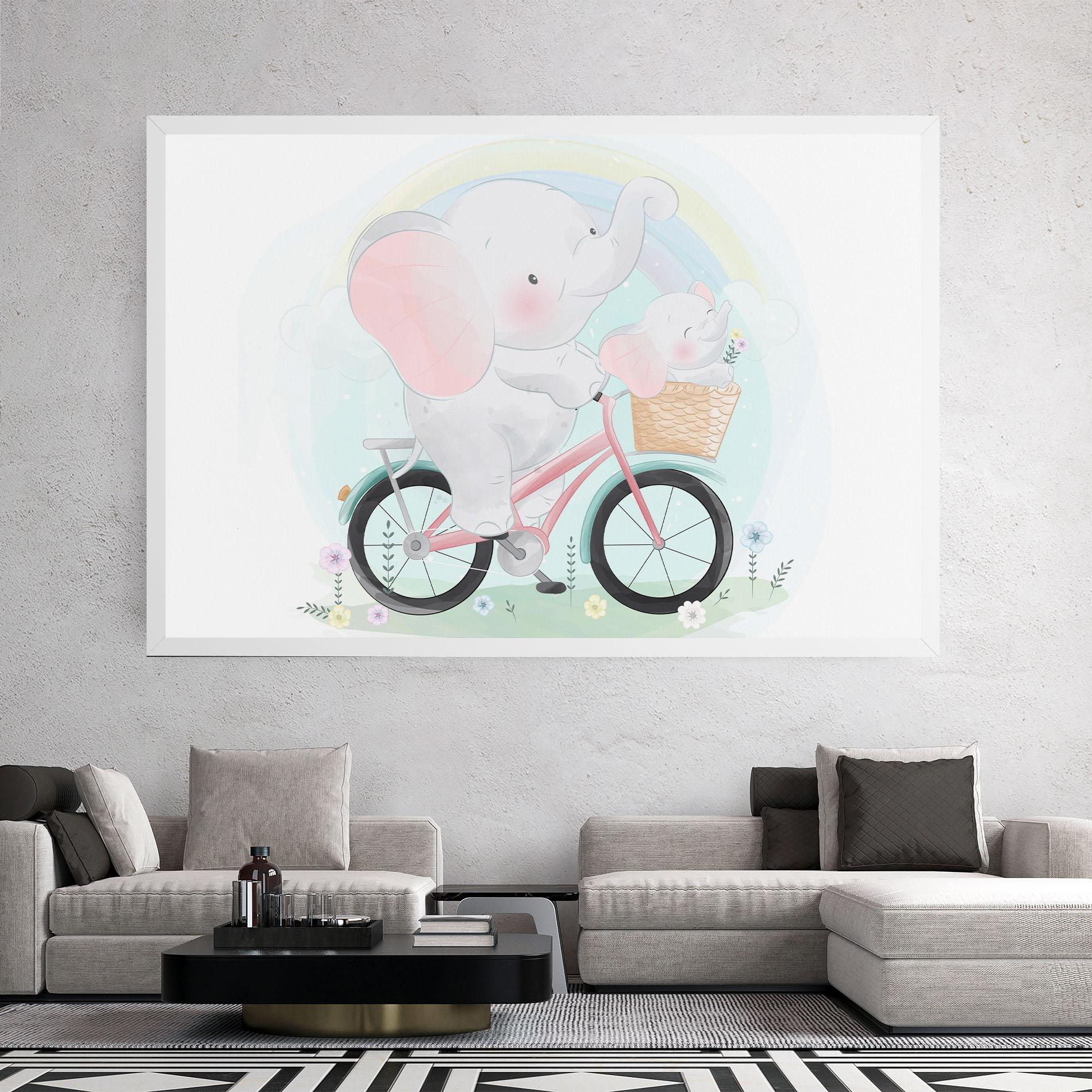 Leinwandbild Elephant Bike mockup 2