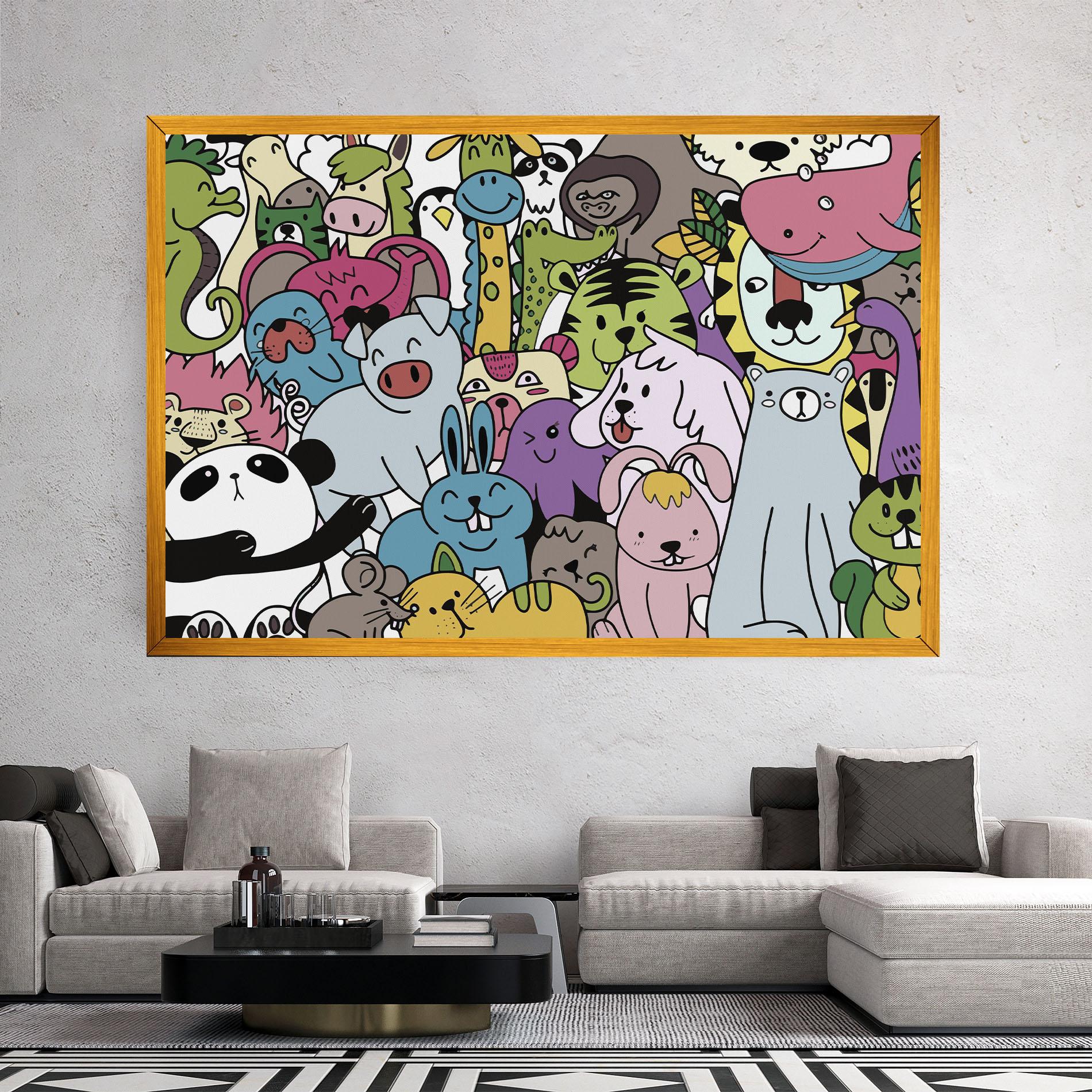 Leinwandbild Animals Cartoon mockup 2