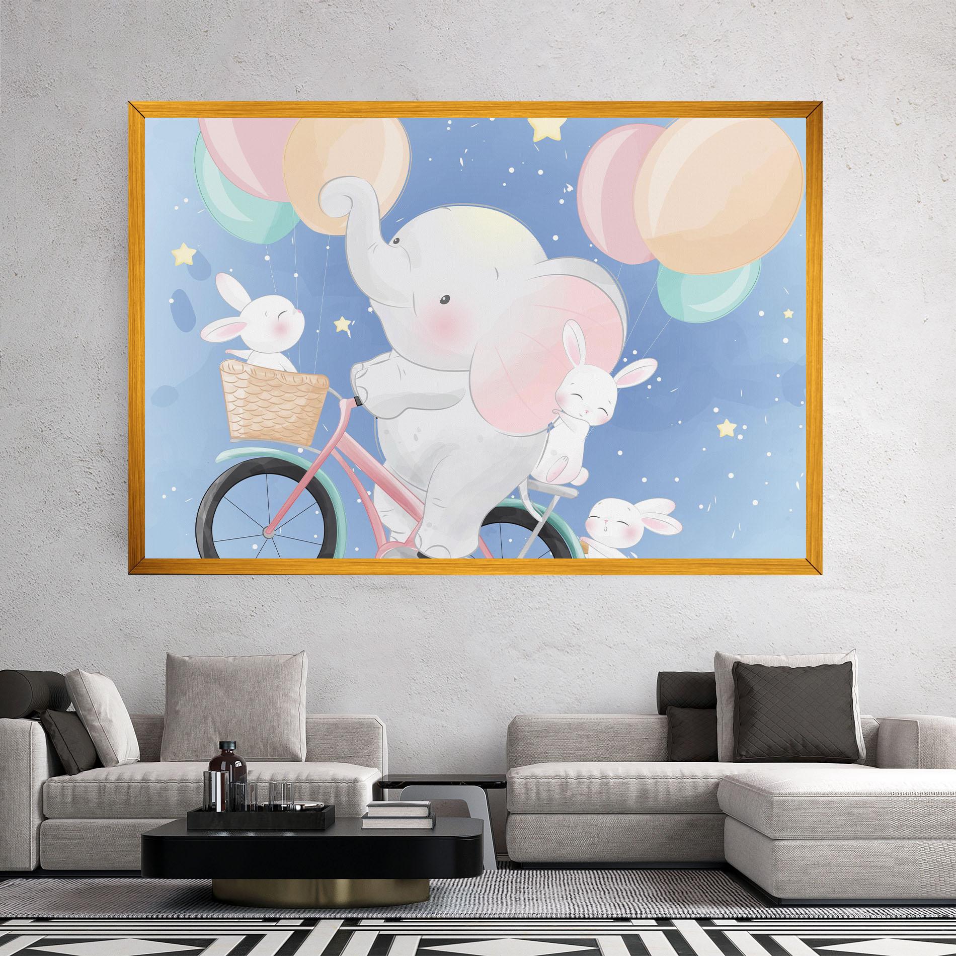 Leinwandbild Bike Elephant mockup 2