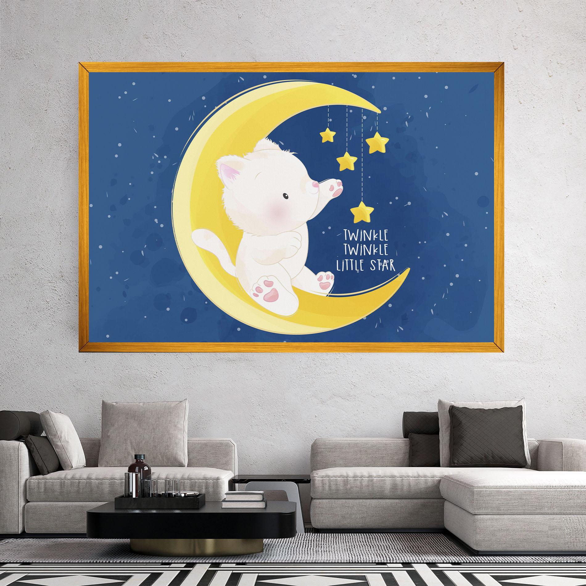 Leinwandbild Cat Moon Star mockup 2