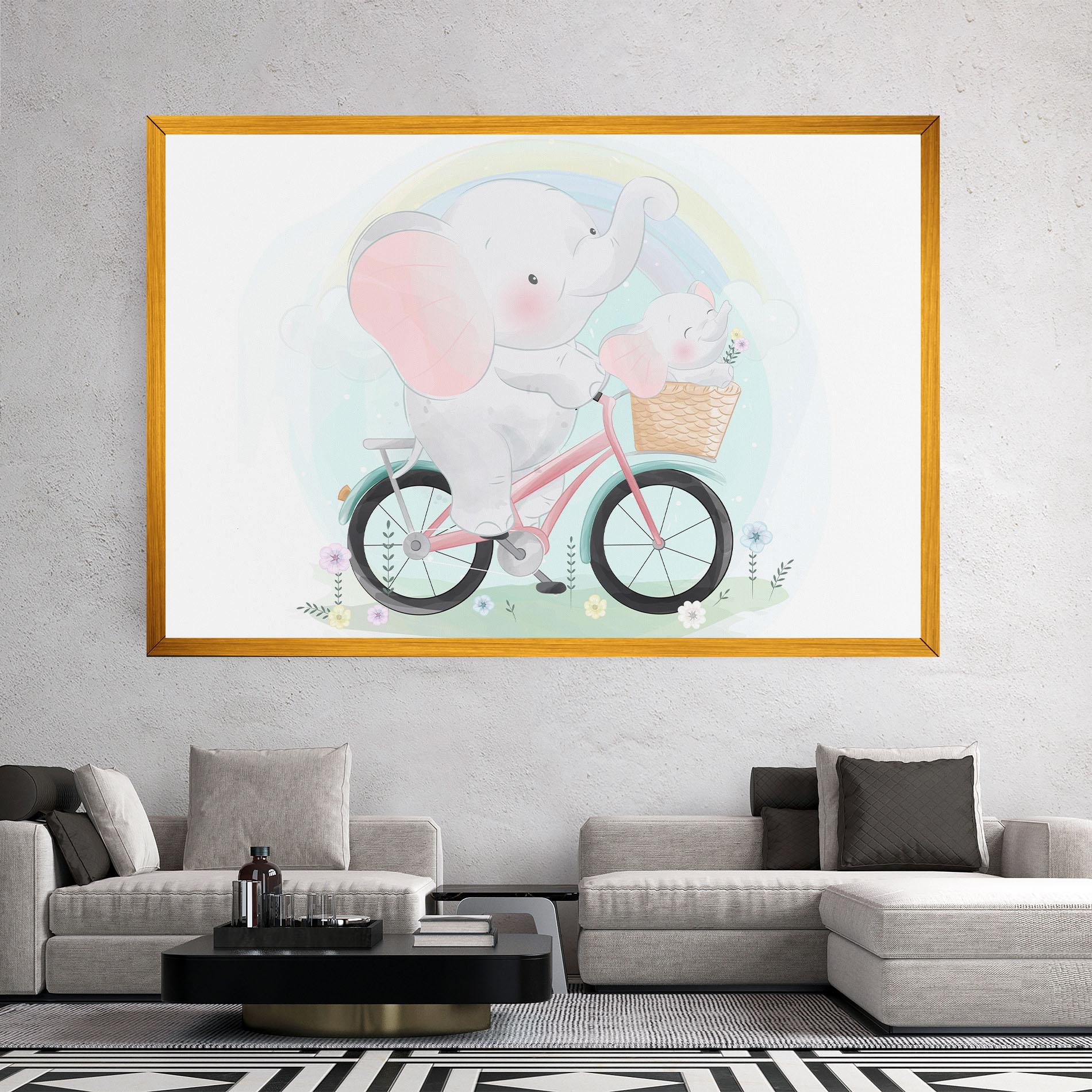 Leinwandbild Elephant Bike mockup 2