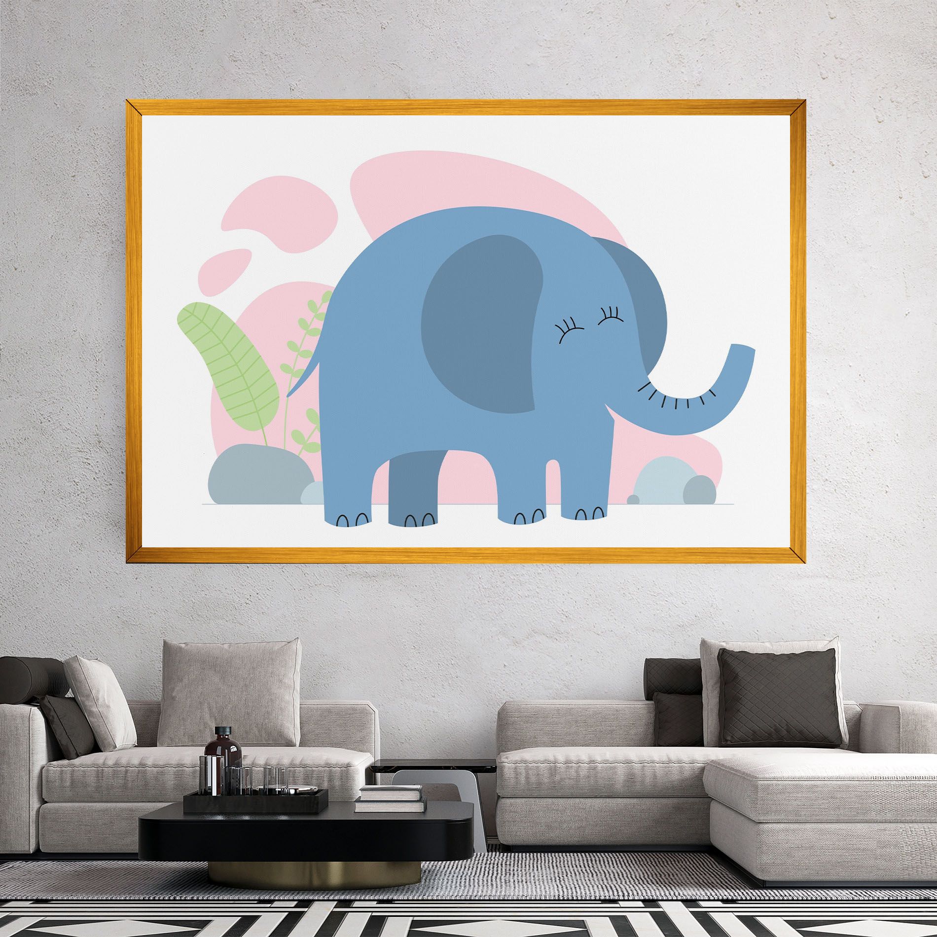 Leaf Cute Elephant mockup 2